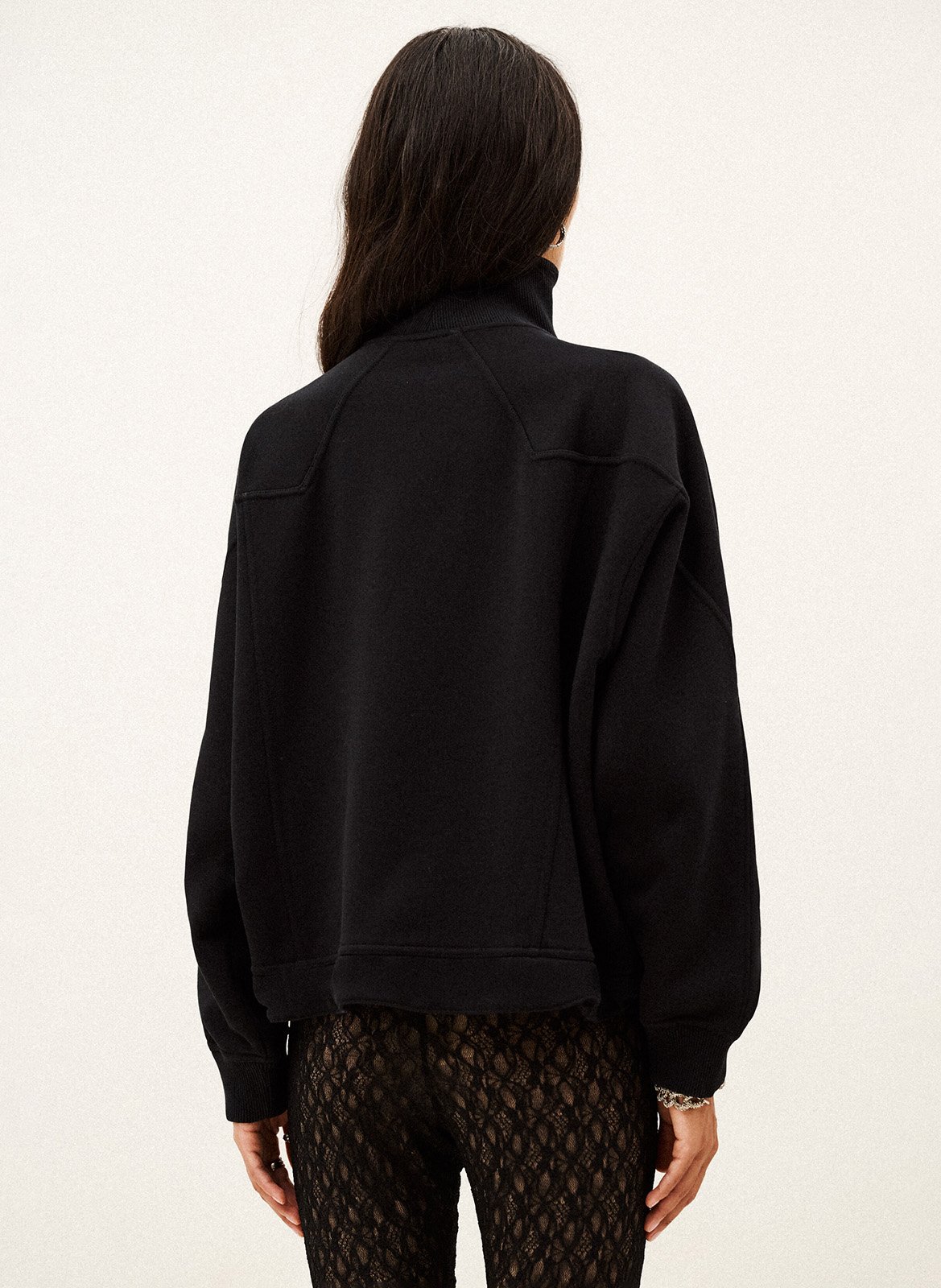 Sweat col montant boutonné à broderie jossy BA&SH Noir