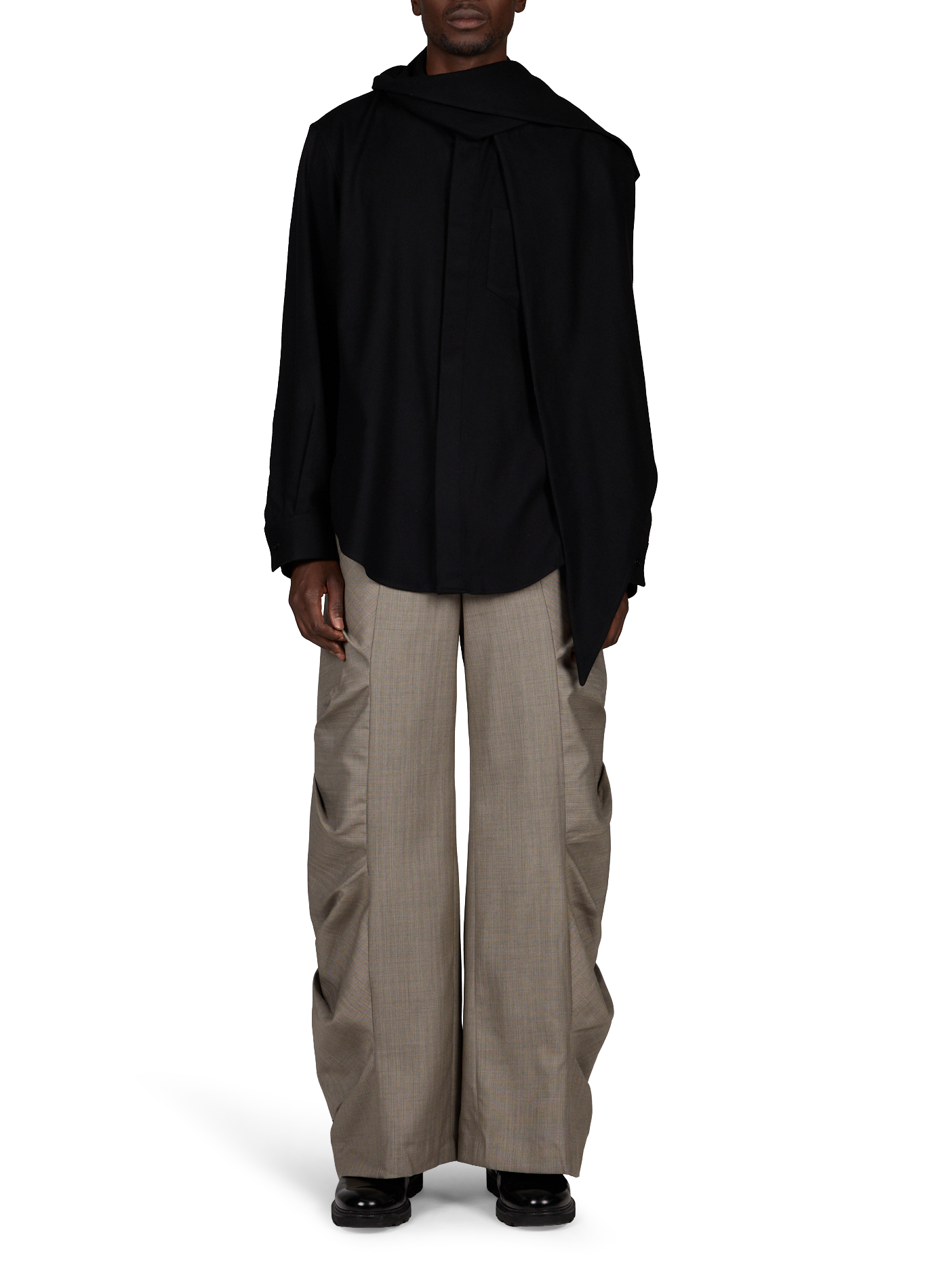 Wool blouse with lavallière collar ALAINPAUL Black