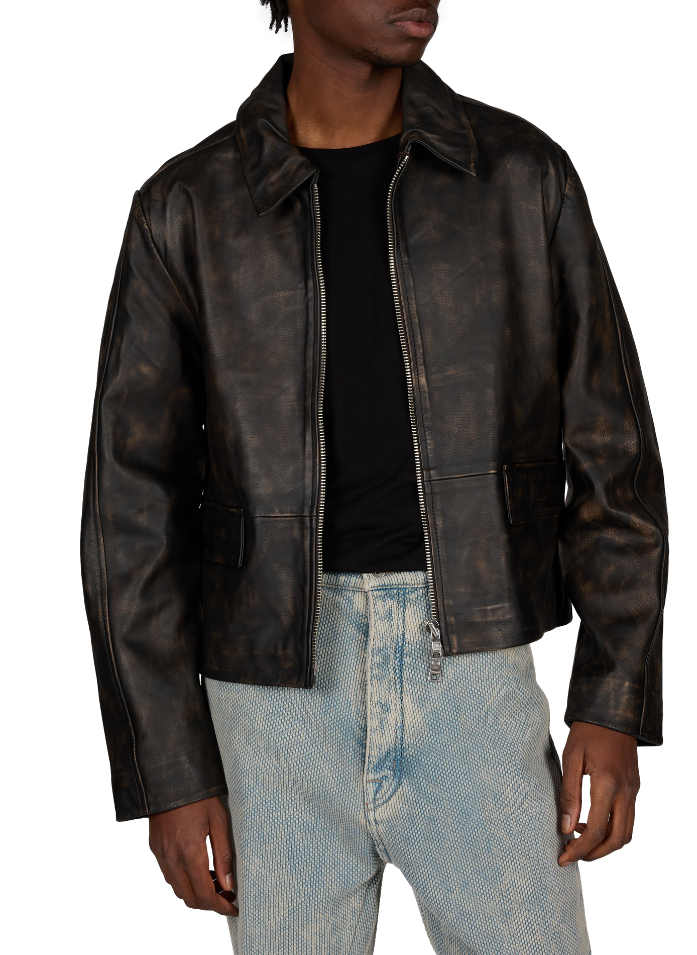 Veste en cuir oversize WON HUNDRED Marron
