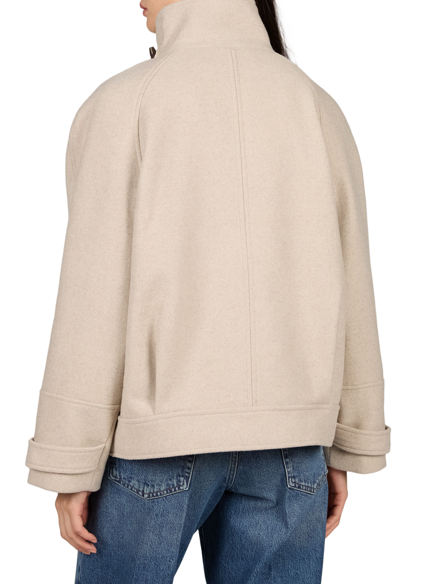 Manteau col montant brandebourg MSCH Beige