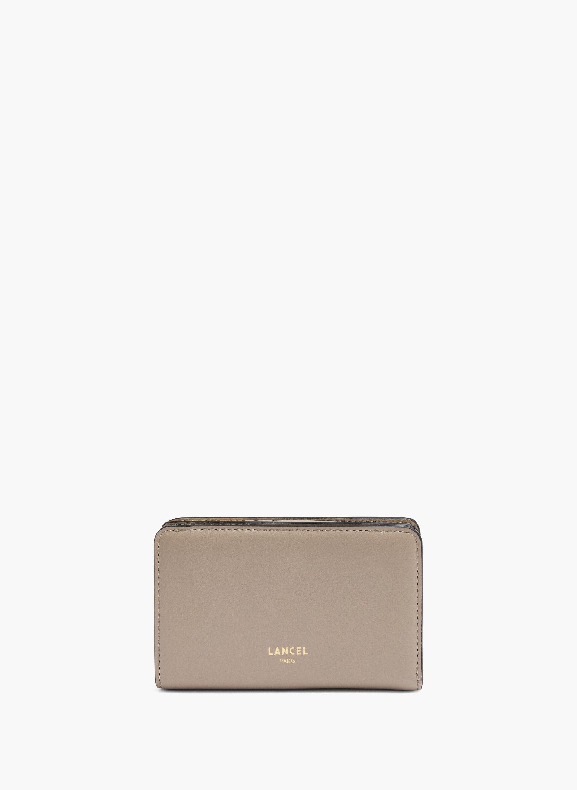 Portefeuille compact origami de lancel en cuir de vachette lisse LANCEL Gris