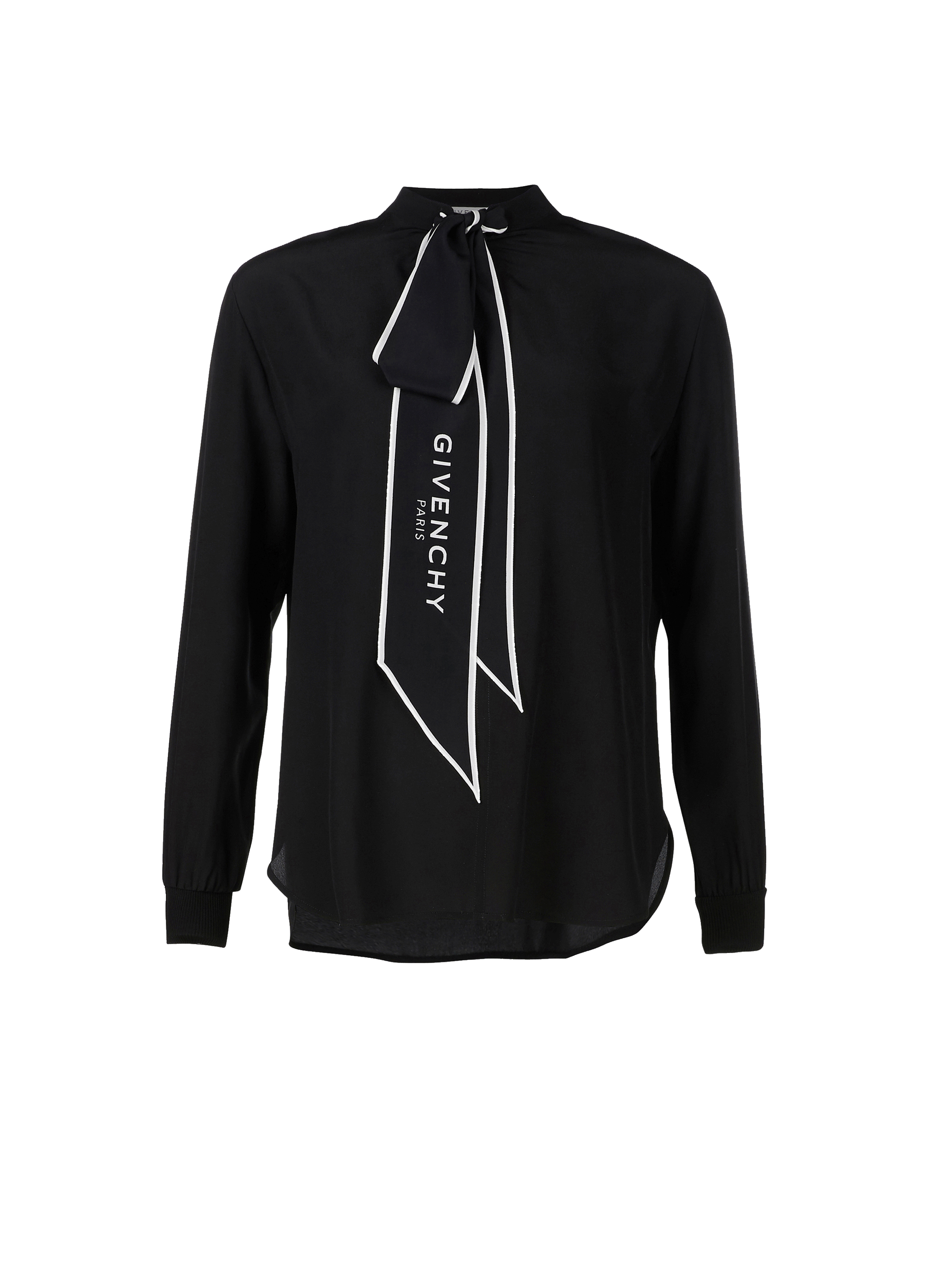 Blouse à col lavallière en soie