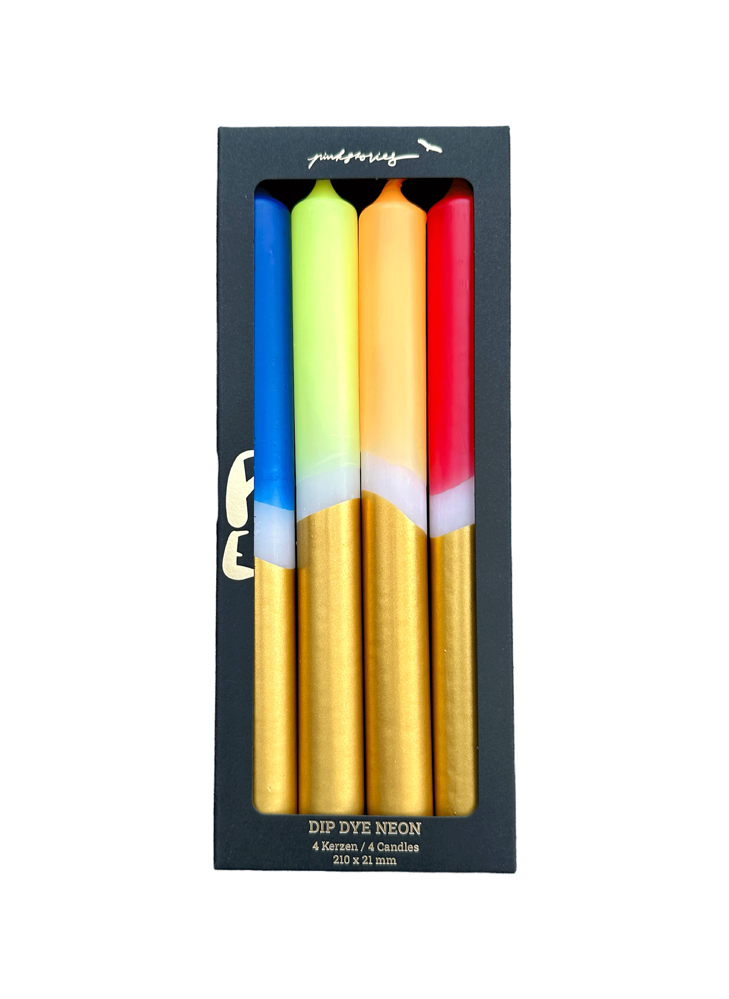 Lot de 4 bougies Dye Neon