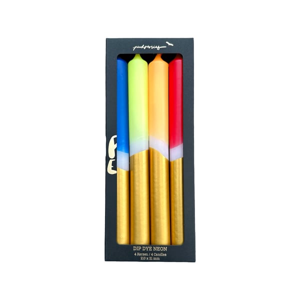 Lot de 4 bougies Dye Neon