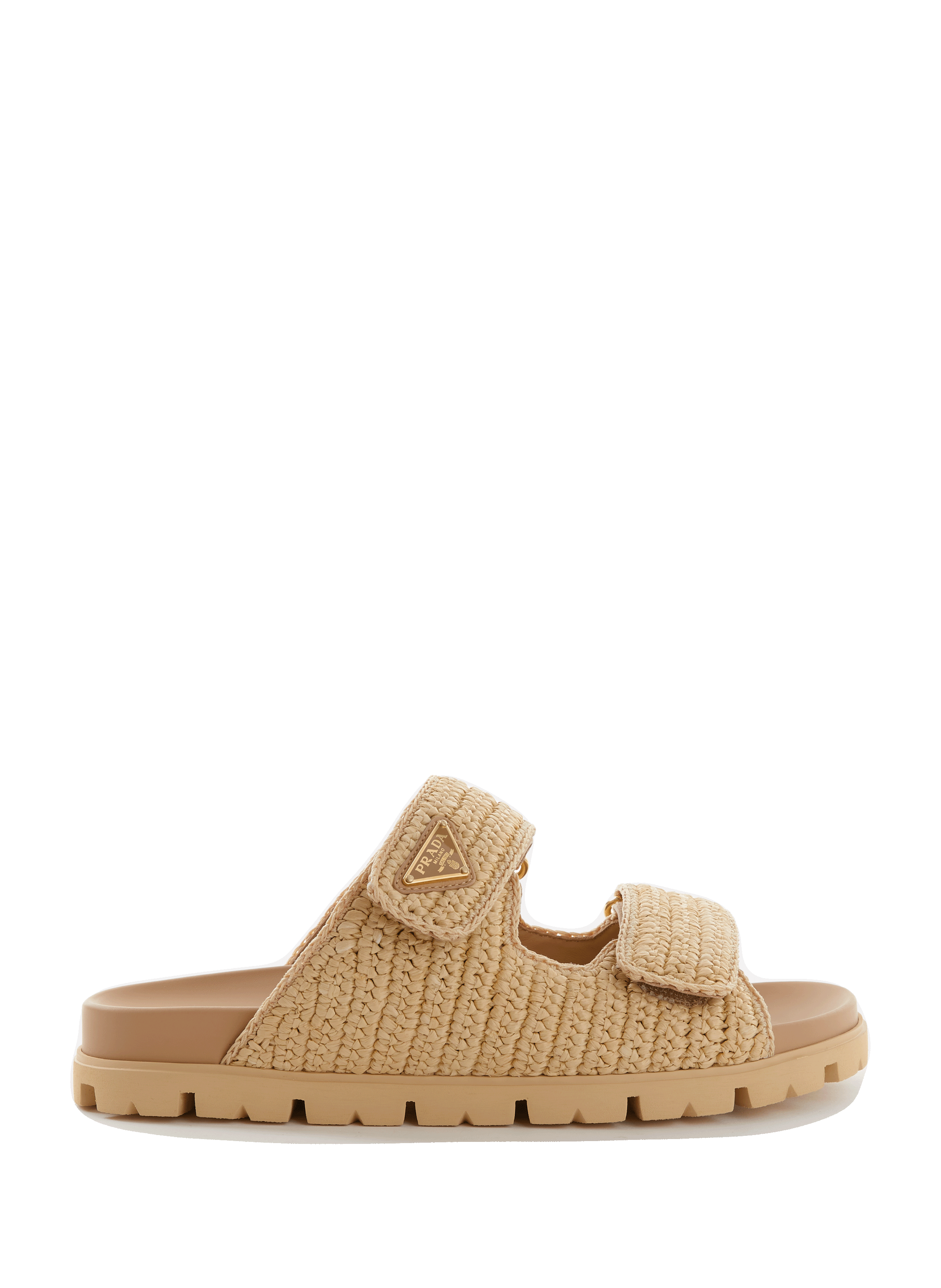 Flat raffia sandals  PRADA Beige