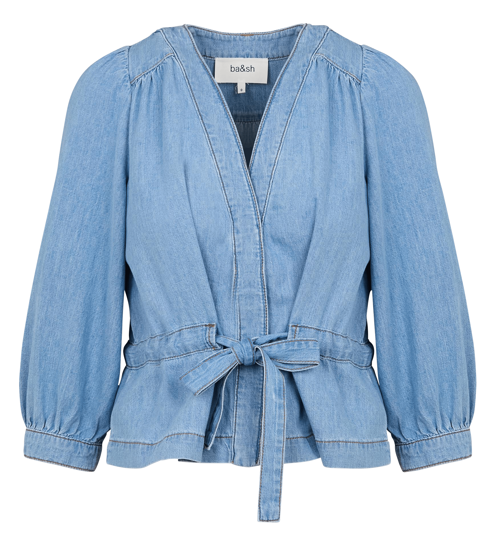 Top col v droit en coton lavina BA&SH Bleu