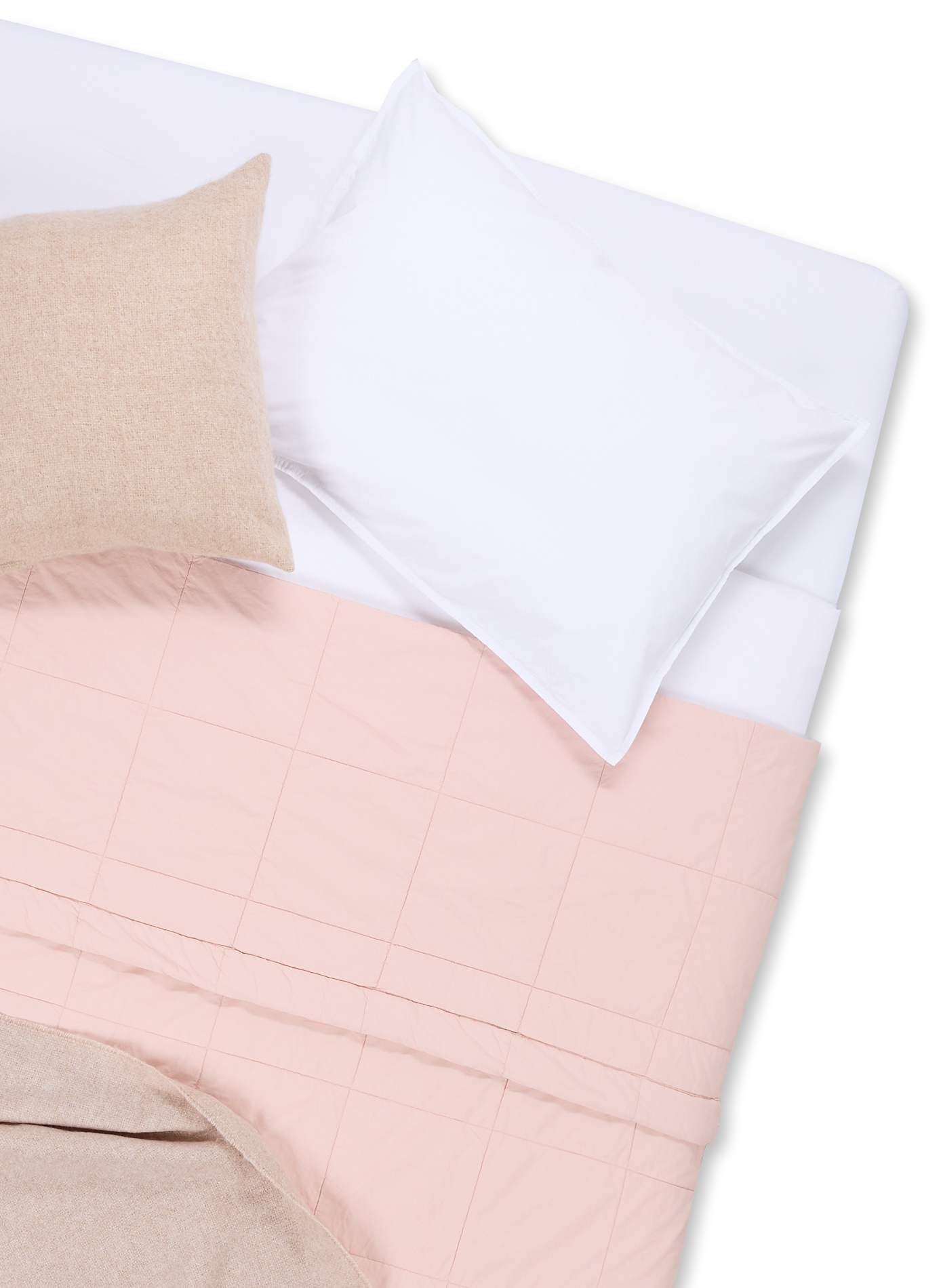 Couvre-lit à carreaux en percale de coton AU PRINTEMPS PARIS Rose