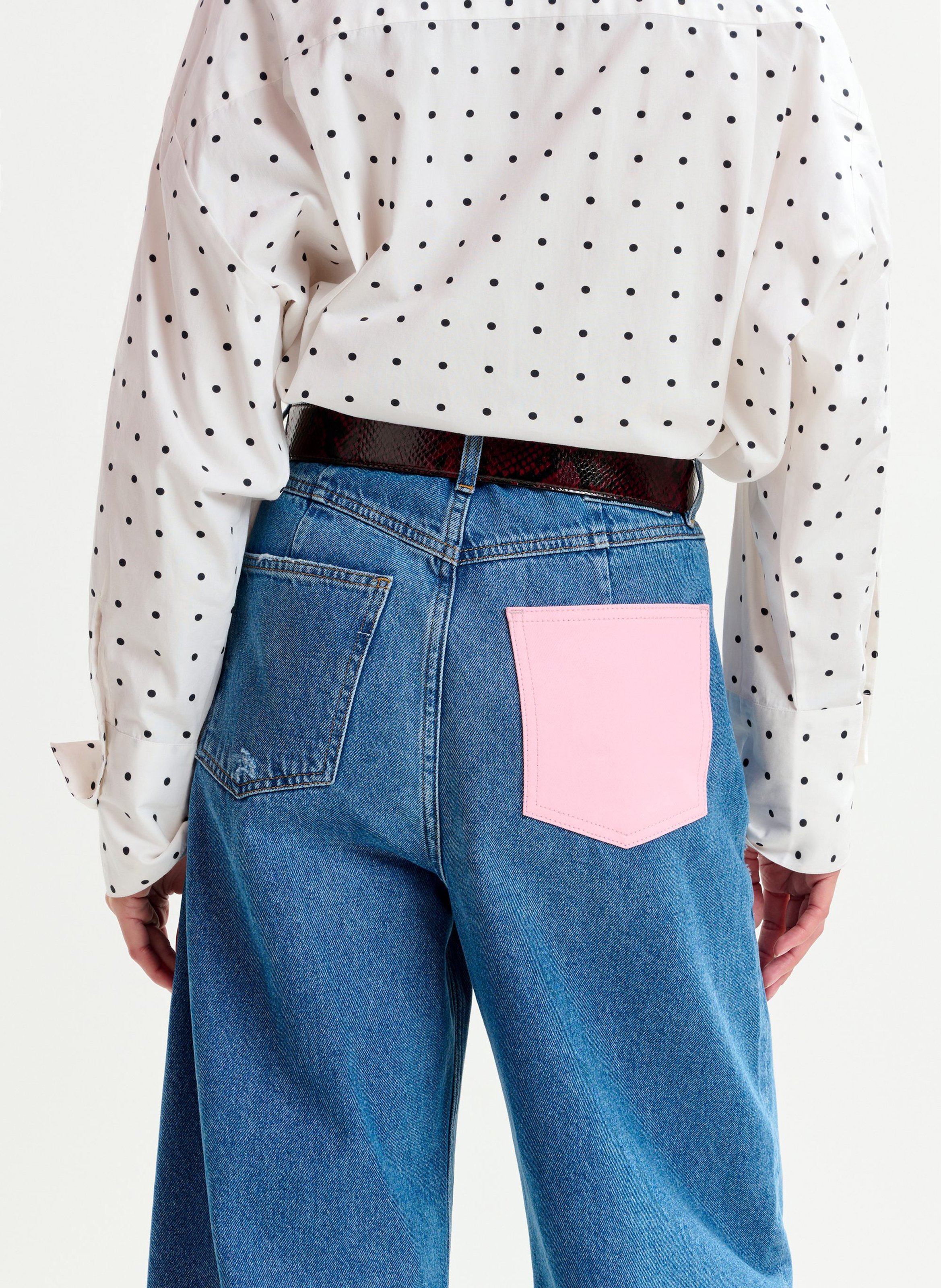 Jean ballon taille haute fantaisie Interstellar ESSENTIEL ANTWERP Bleu