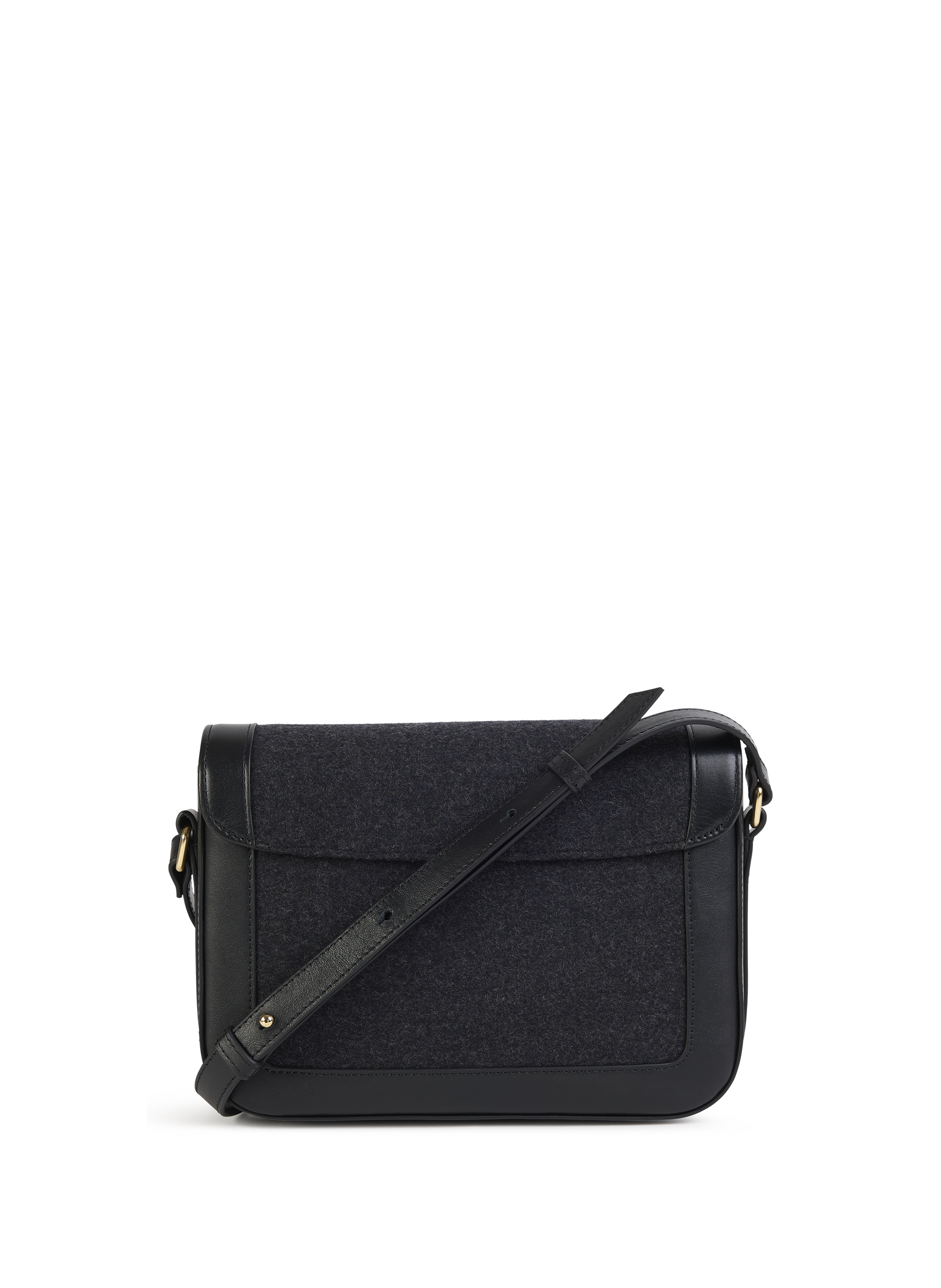 Mixed leather shoulder bag NAT & NIN Black