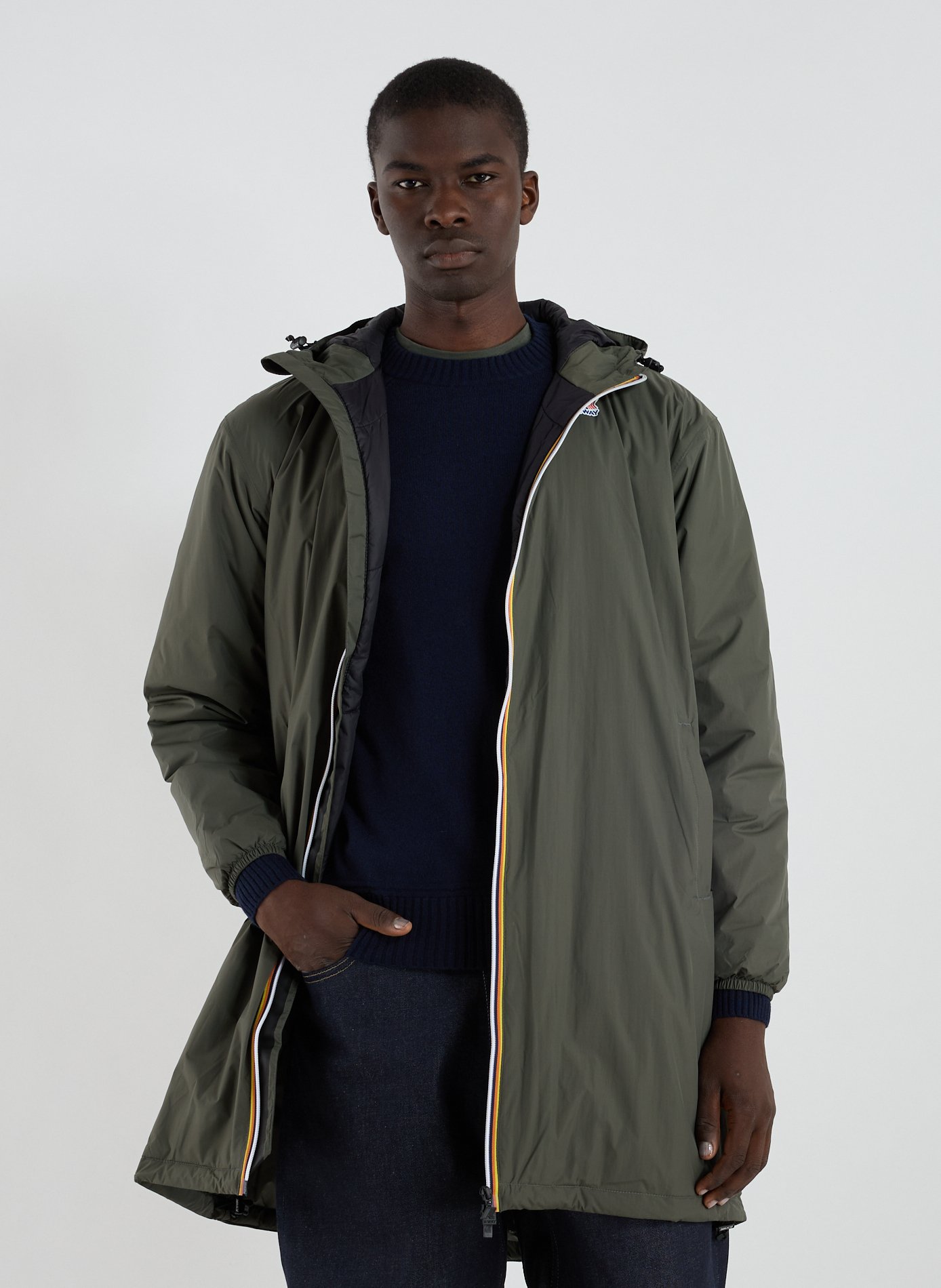 K-WAY Parka mi-longue imperméable Kaki