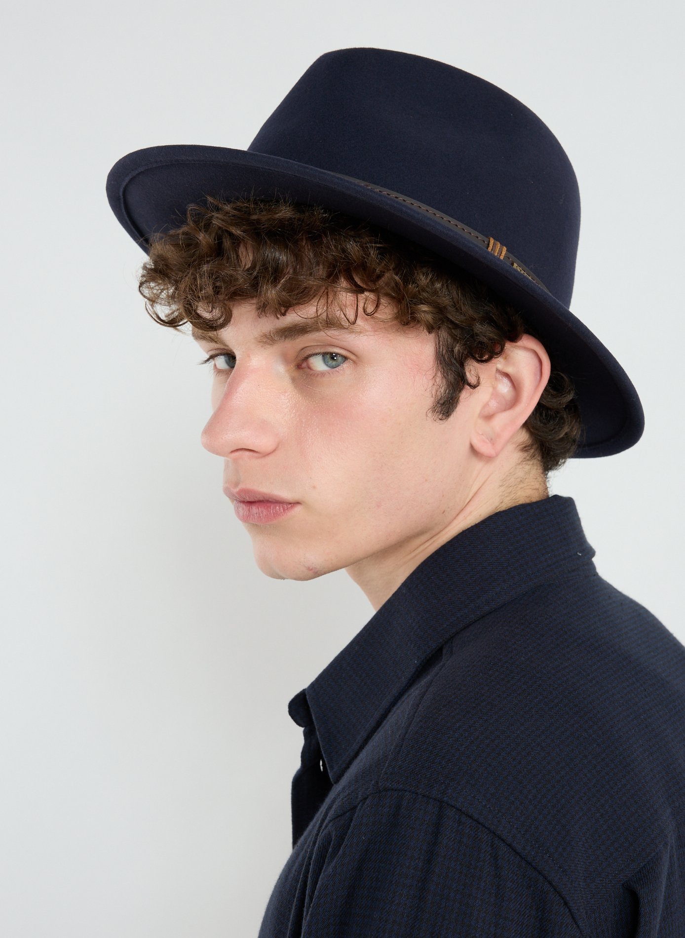 STETSON Chapeau panama en laine Bleu