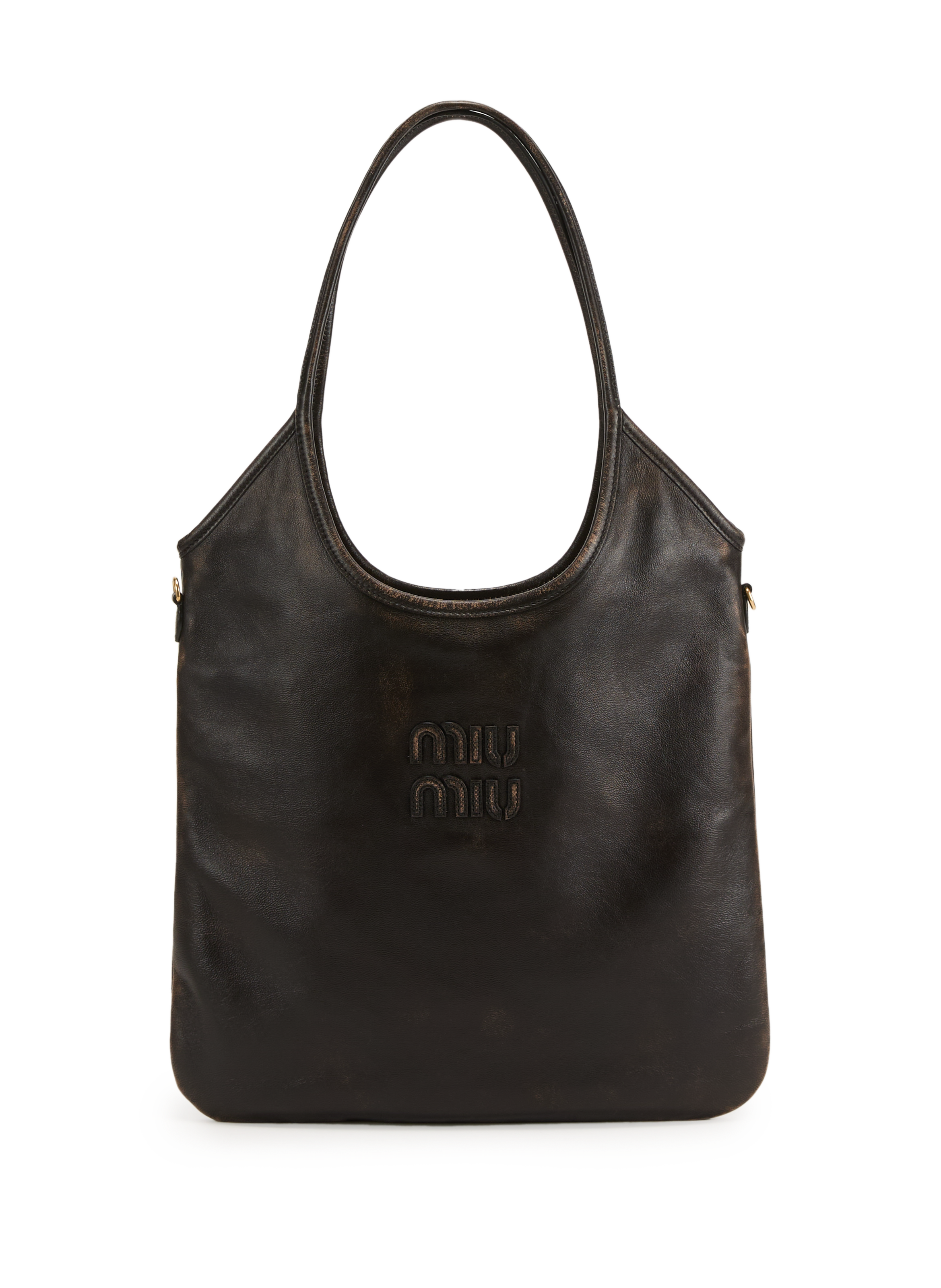 MIU MIU Sac cabas en cuir  Marron