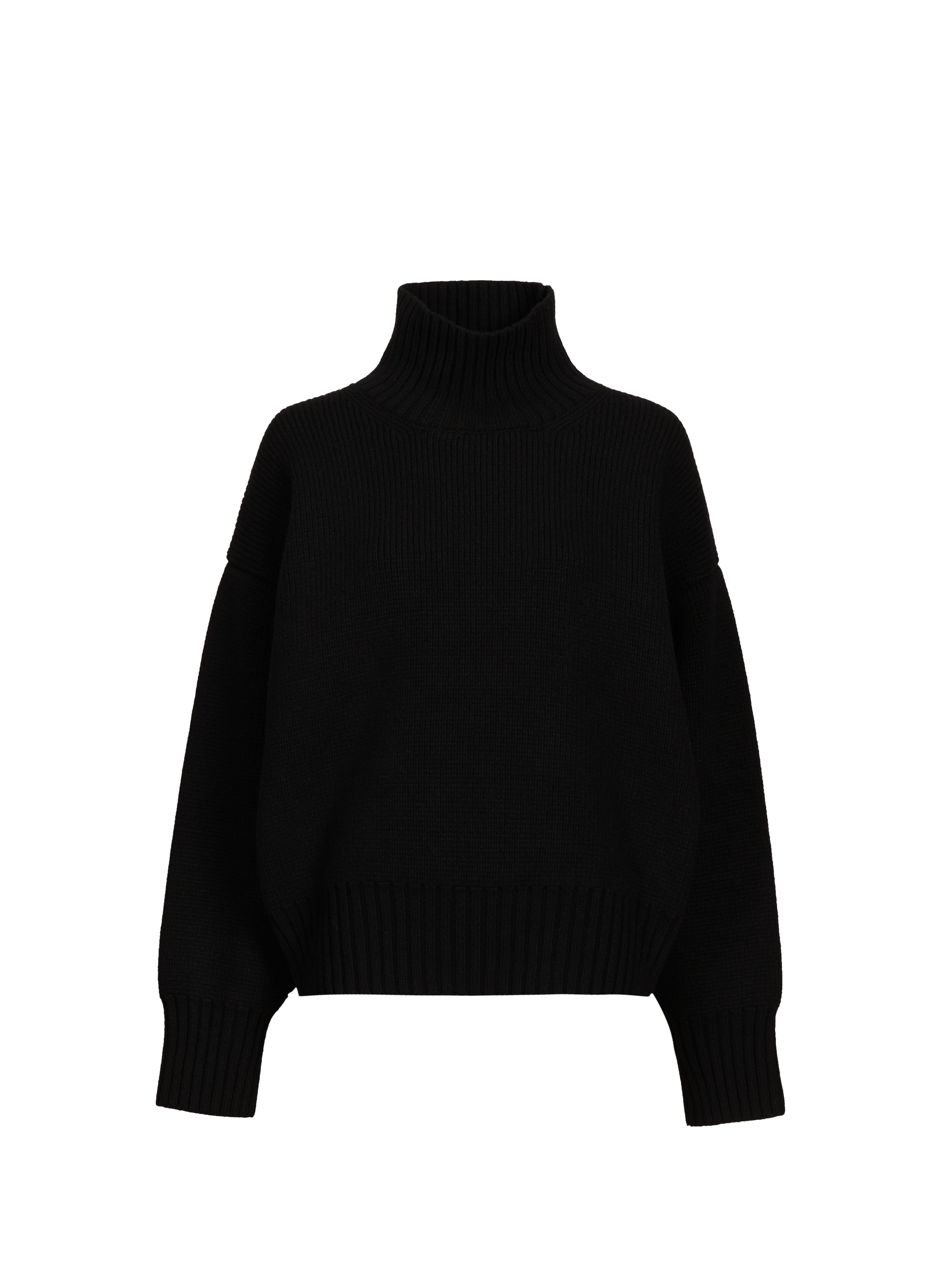 ROHE FRAMES Pull col roulé en laine Noir