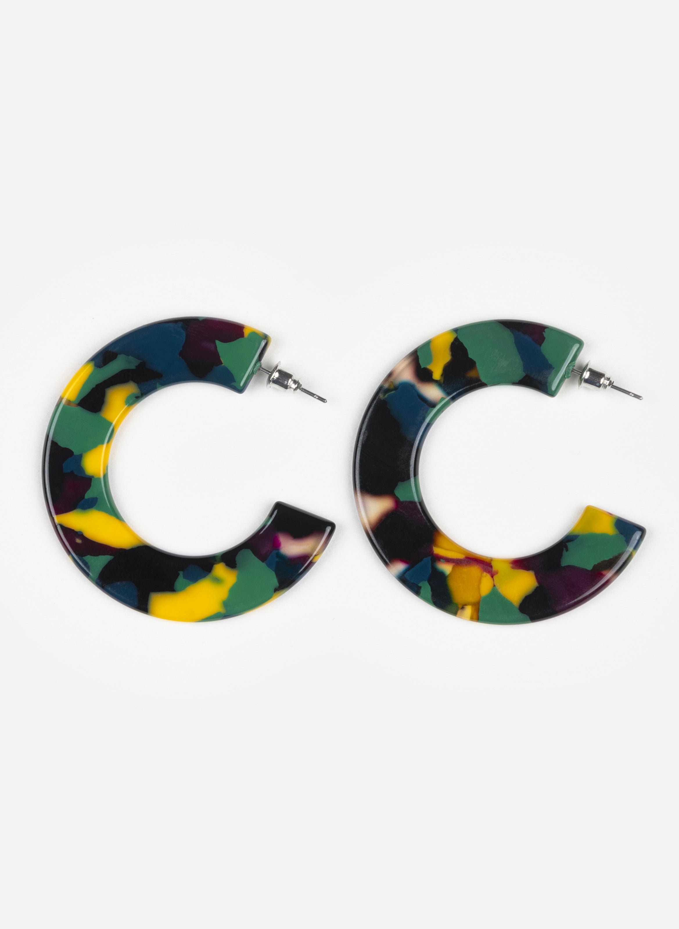 Boucles d'oreilles ginza en acétate de cellulose MulticoloreKURAGE GINZA