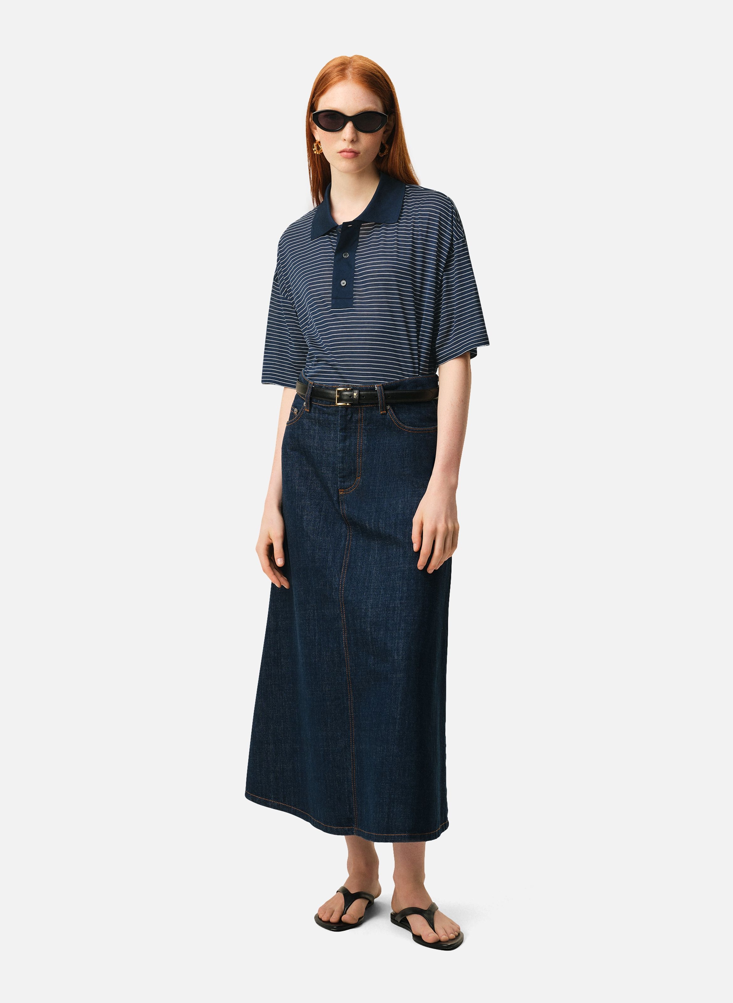 Polo rayé ami de coeur en coton unisexe AMI PARIS Bleu