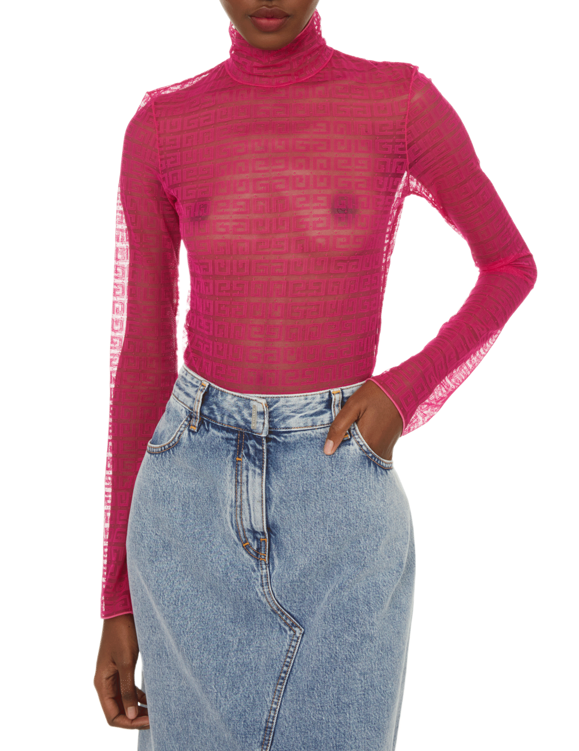 Body transparent monogrammé Rose