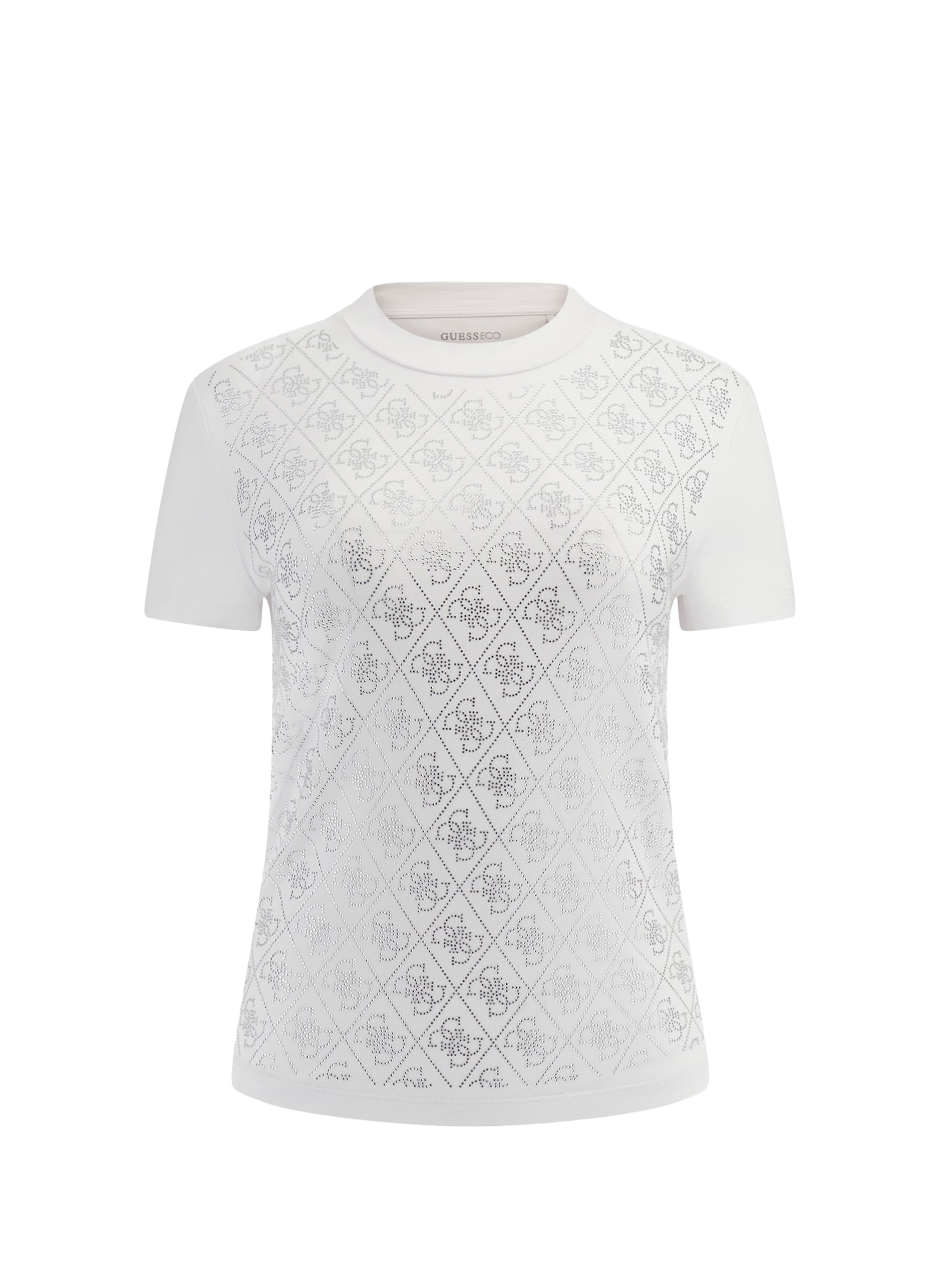 T-shirt motif ajouré en coton GUESS Blanc