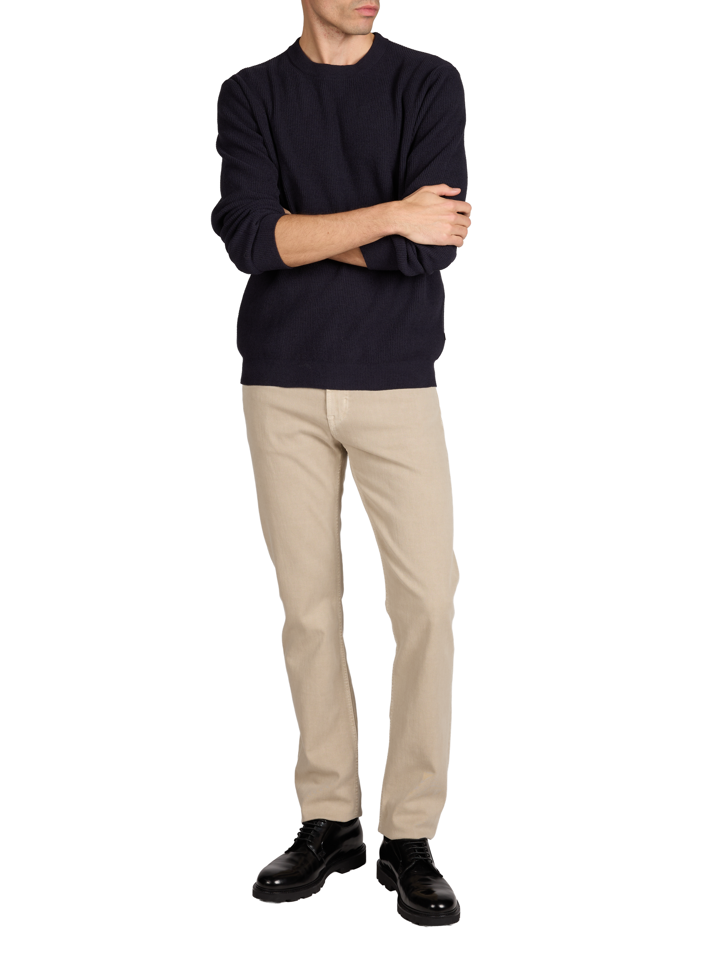 Jeans droit taille normale en coton mélangé 7 FOR ALL MANKIND Marron