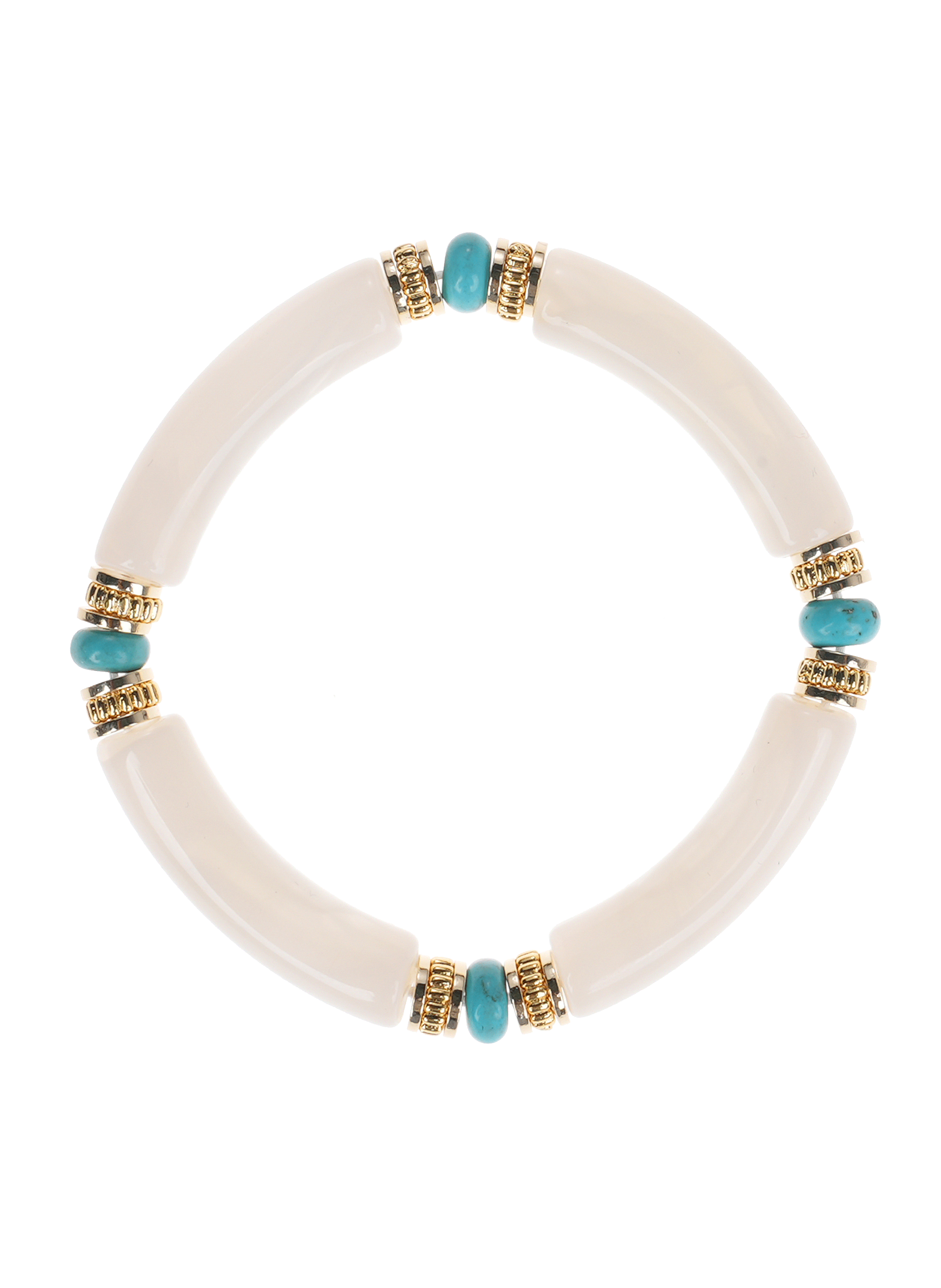 Bracelet de perles elastiqué nomade HIPANEMA Blanc