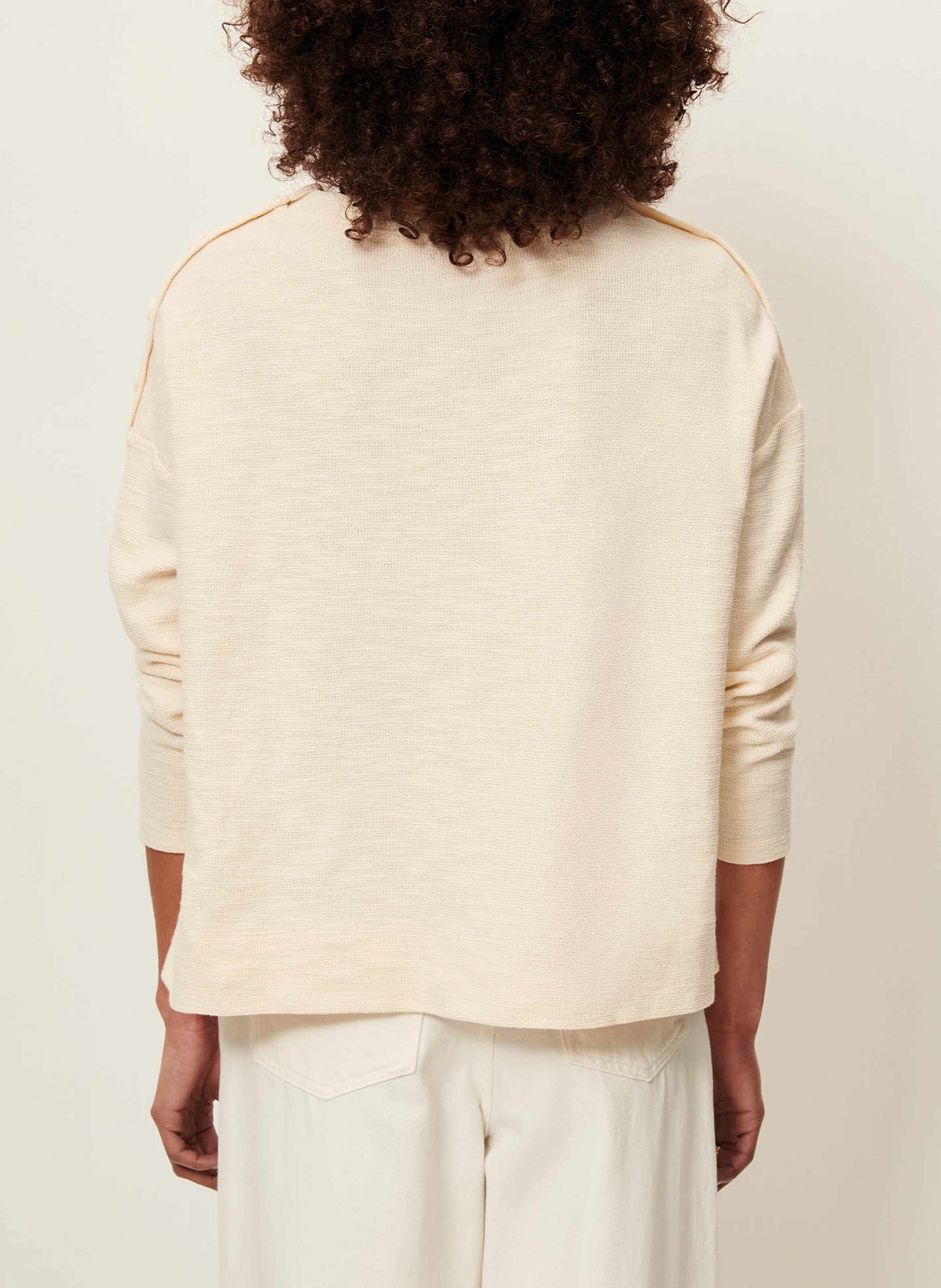 Pull fin col rond en coton mélangé austin SESSUN Beige