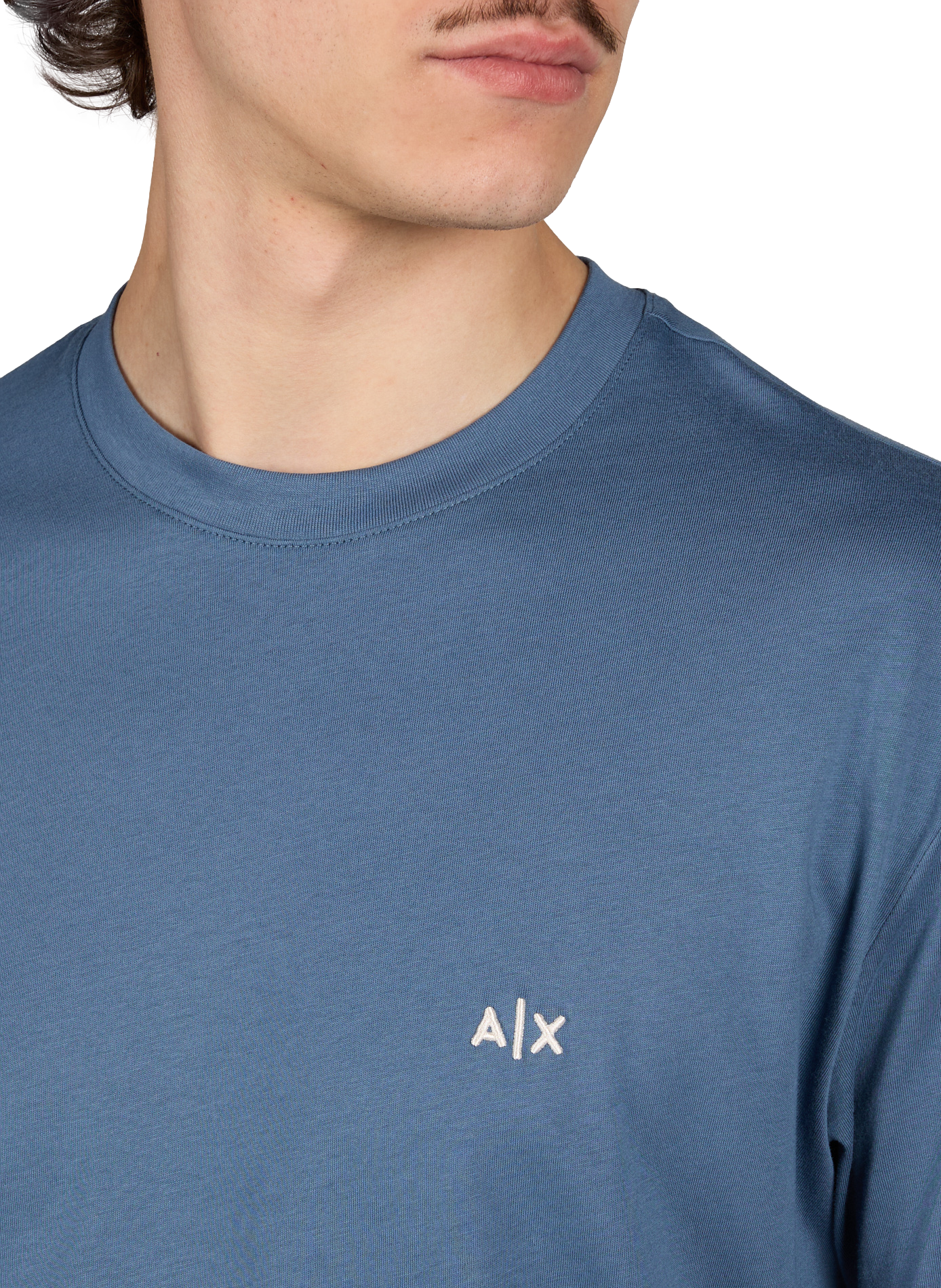 Straight-fit cotton T-shirt ARMANI EXCHANGE Blue
