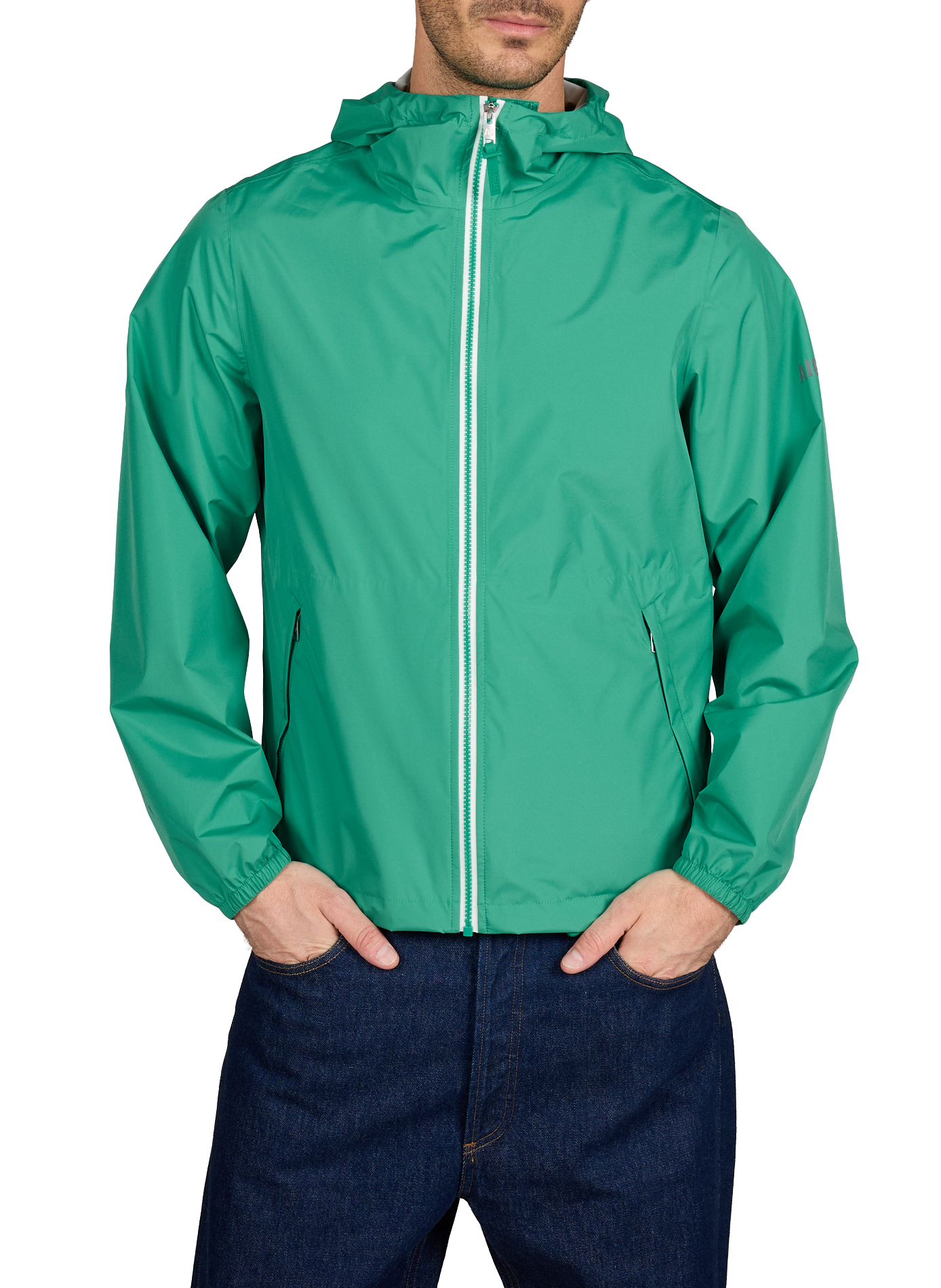 Hooded windproof jacket AIGLE Green