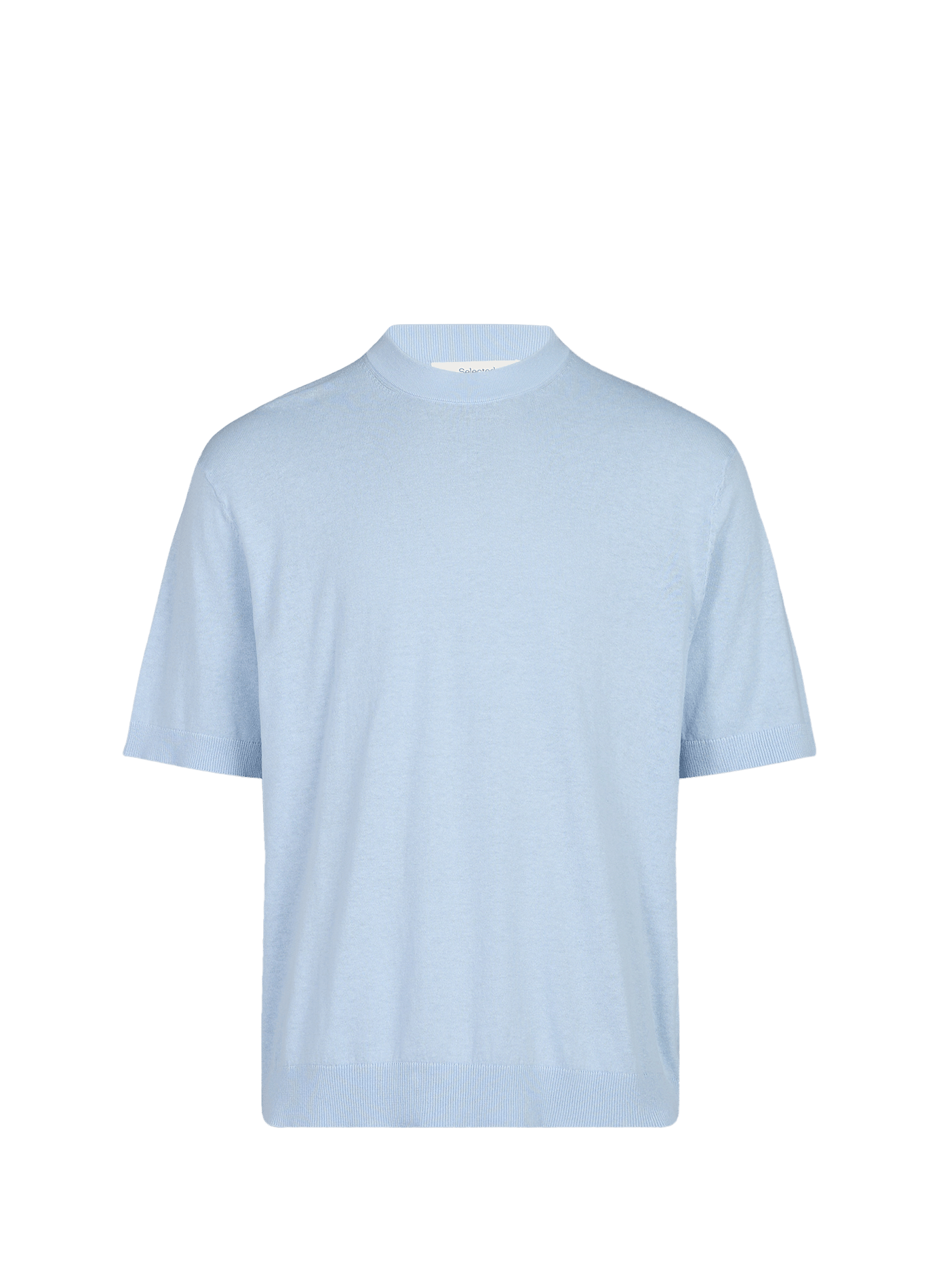 Short-sleeve cotton and linen T-shirt  Cashmere blue