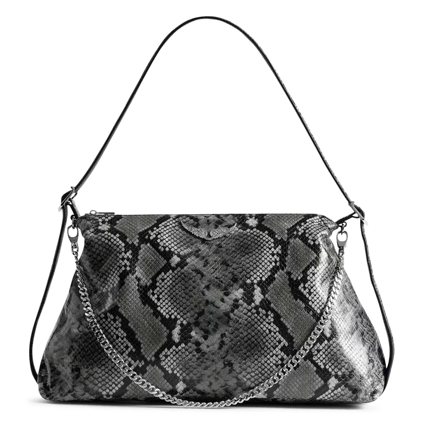 Sac jacquard serpent en cuir jim ZADIG&VOLTAIRE Gris