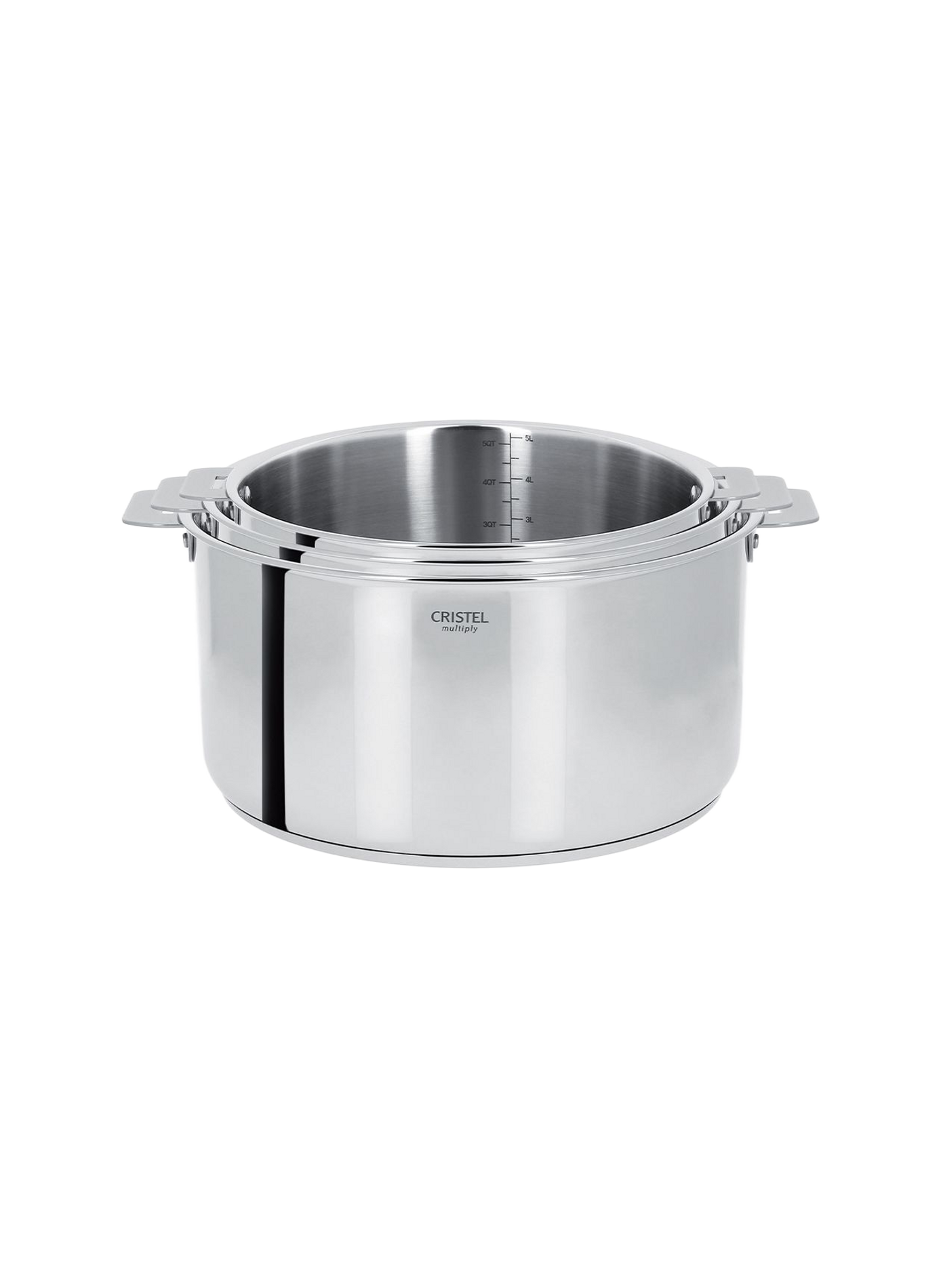 Lot de 3 casseroles Casteline en inox CRISTEL Gris