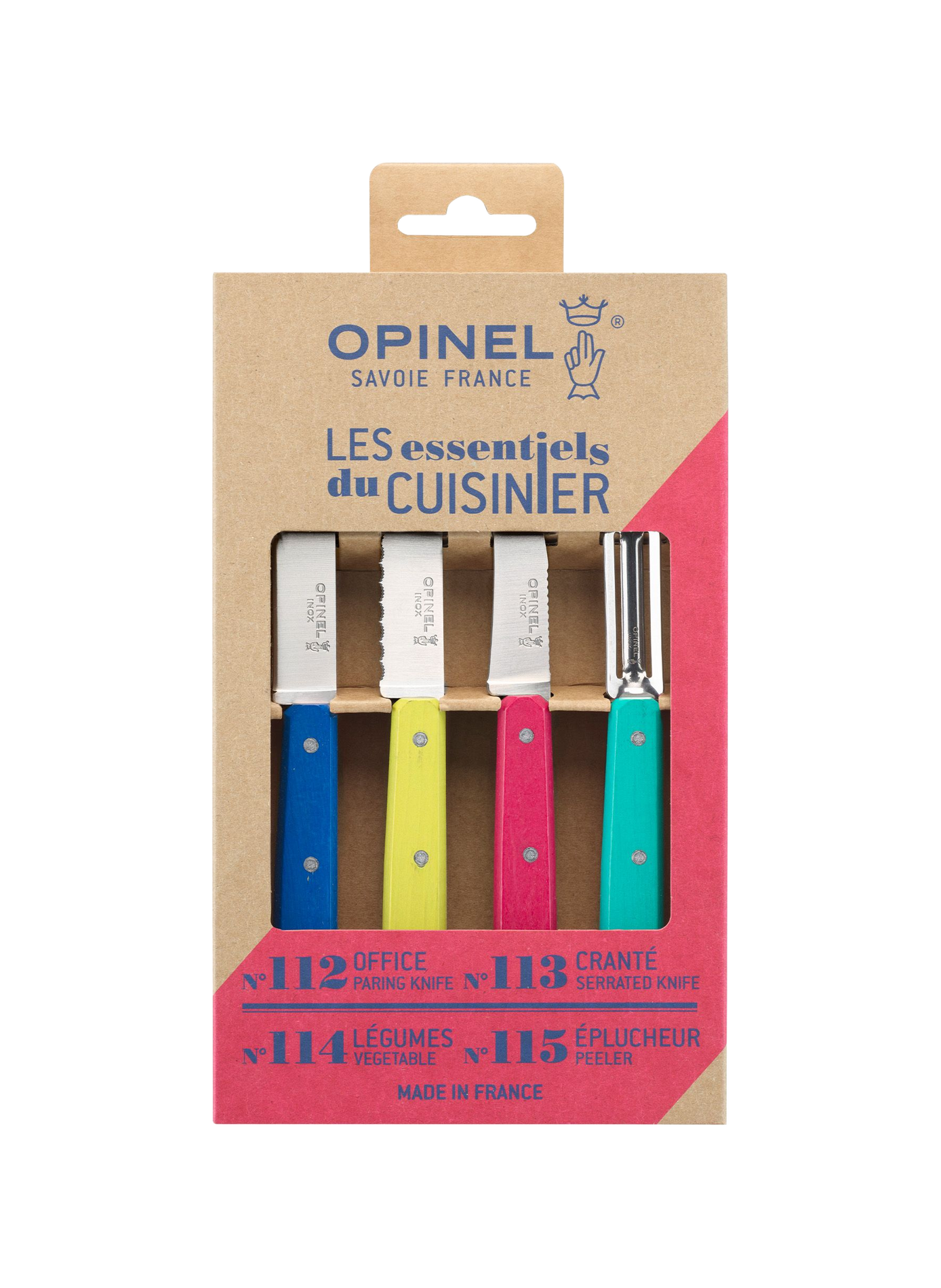 Set of 3 knives and 1 peeler The Essentials OPINEL Multicolour