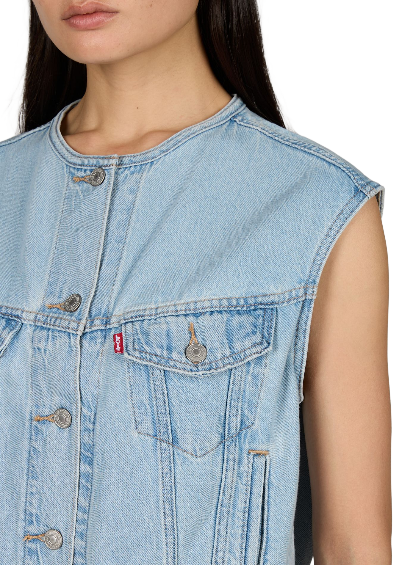 Ärmellose Weste aus gemischter Baumwolldenim LEVI'S Blau