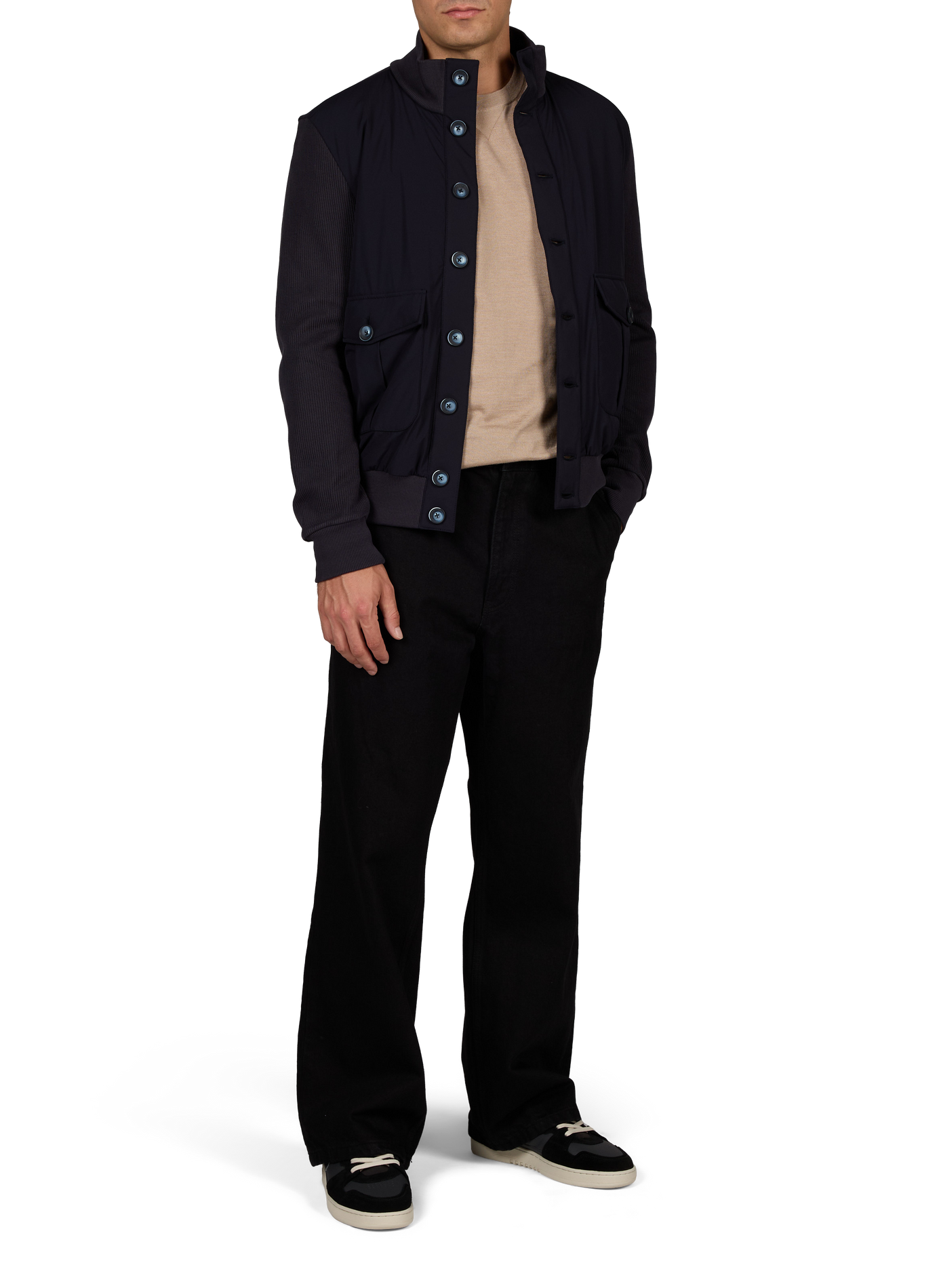 Buttoned high-neck jacket HERNO Blue