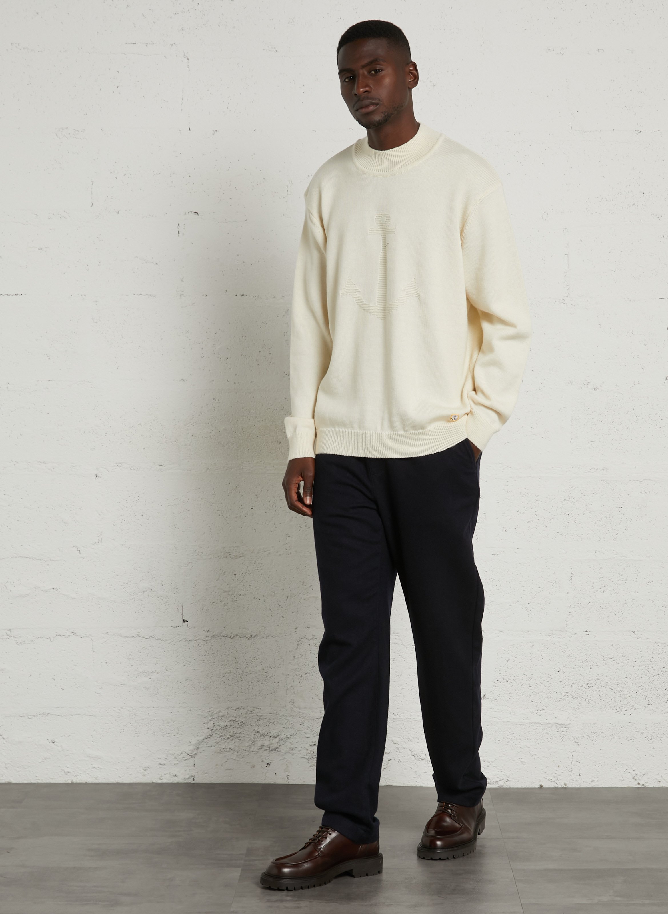 Pull droit en laine ARMOR-LUX Beige