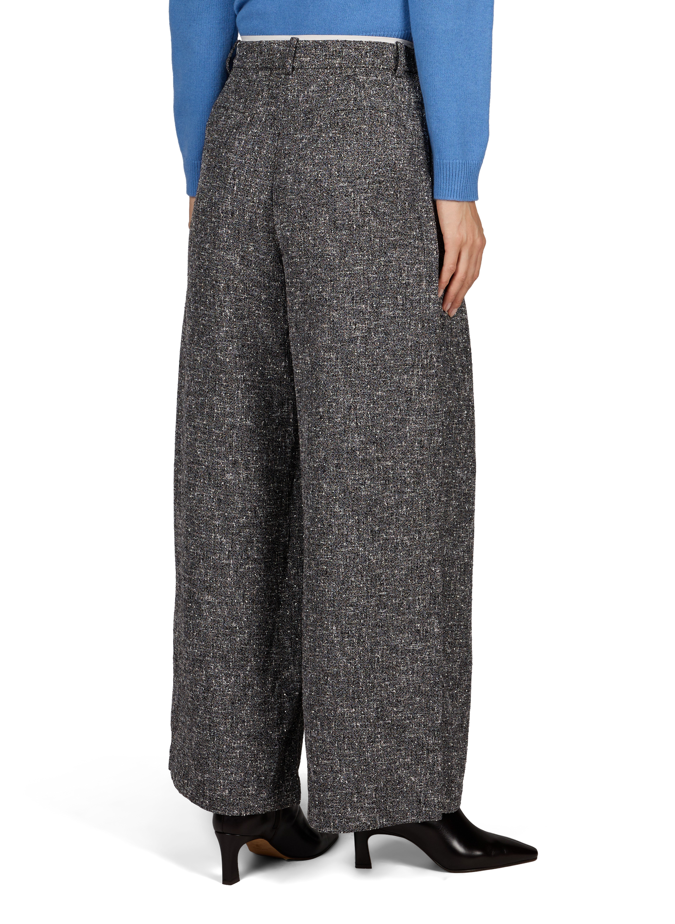 Wide-leg tweed tailored trousers SUNCOO Grey