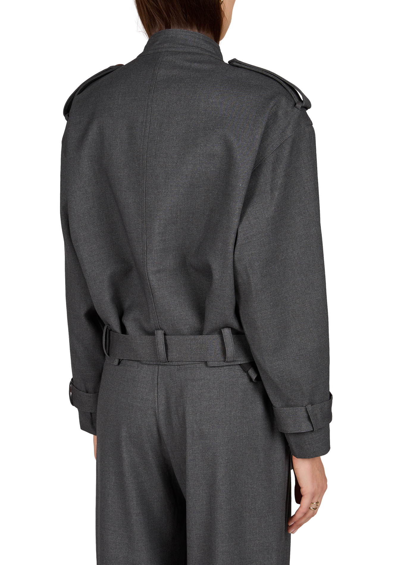 Short belted jacket SUNCOO Grey