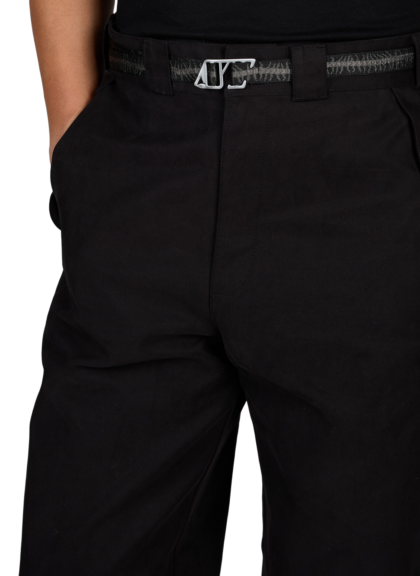 Gerade geschnittene Hose aus Baumwolle mit gesticktem Logo ROA Schwarz
