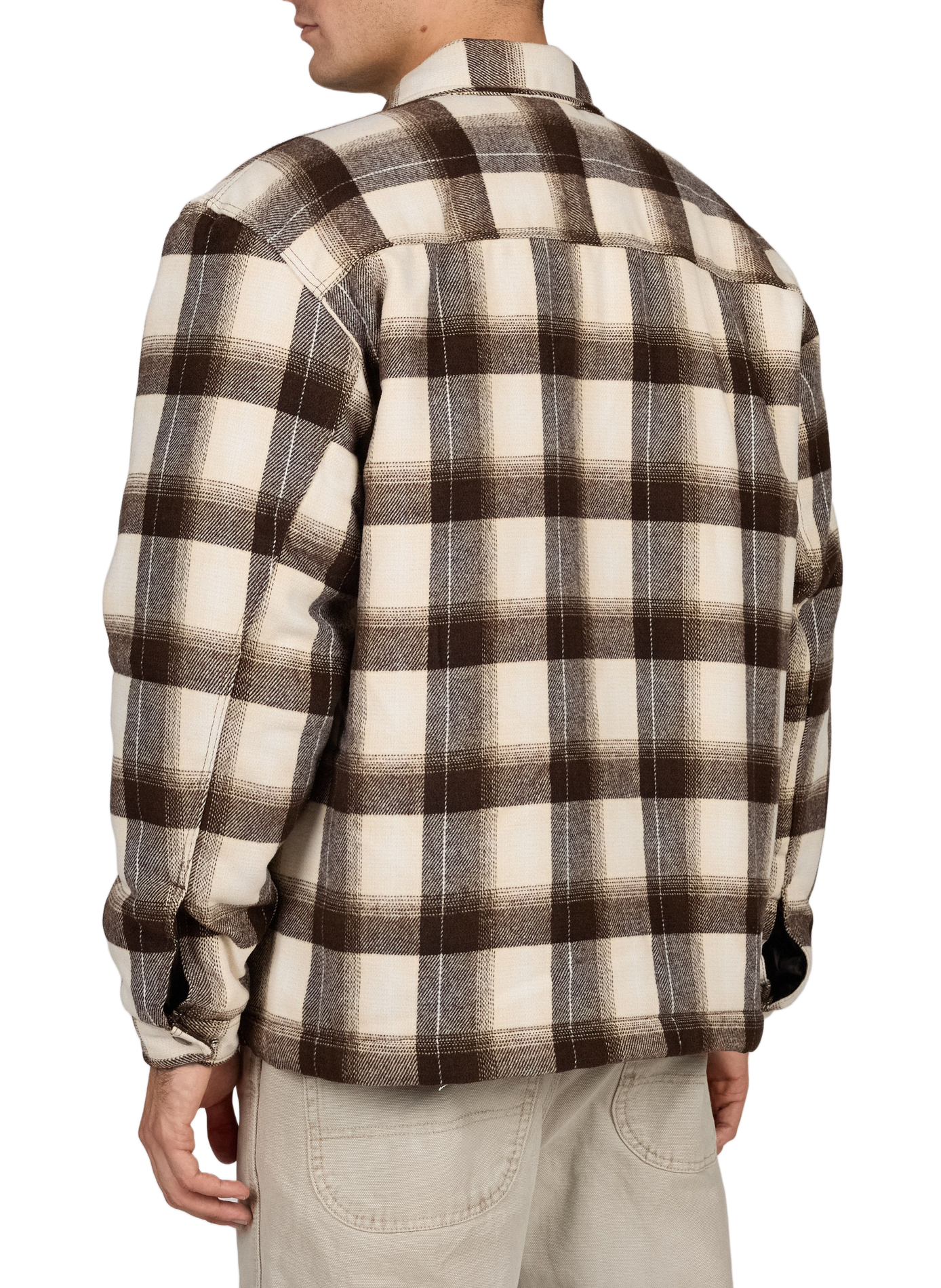 Checked Cotton Zip-Up Jacket DICKIES Brown