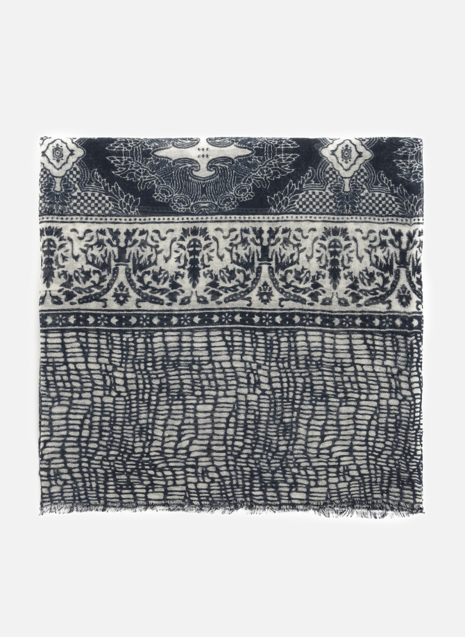 Printed wool scarf SAISON 1865
