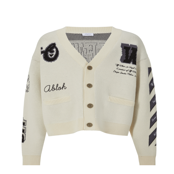 Off-white Moon Wool Cardigan In White