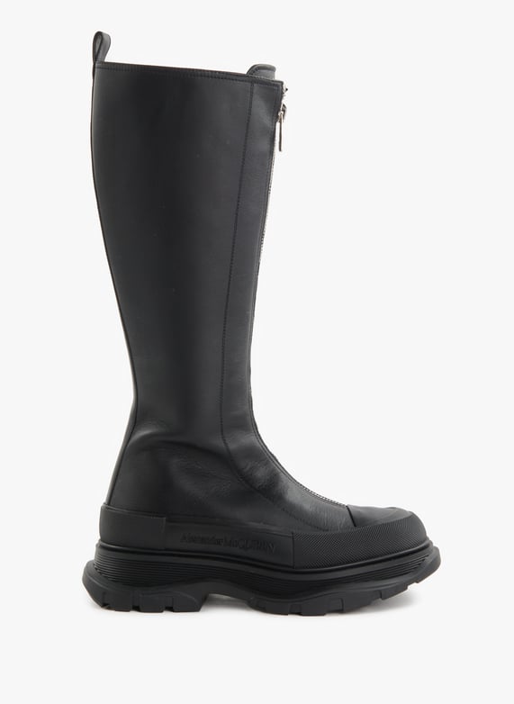 Bottes en cuir Noir Alexander mcqueen Femme