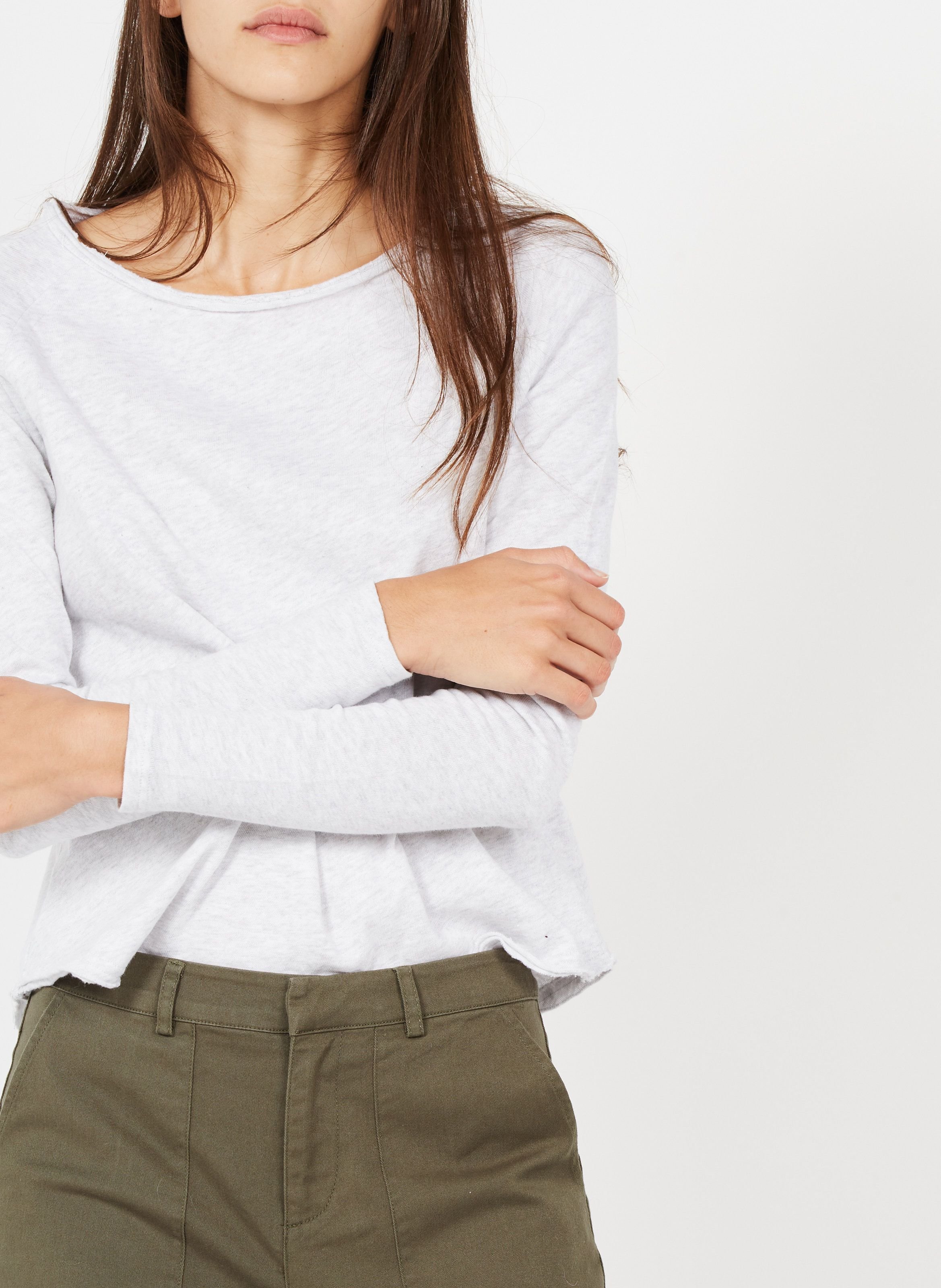 Tee-shirt à col bateau en coton sonoma AMERICAN VINTAGE Gris