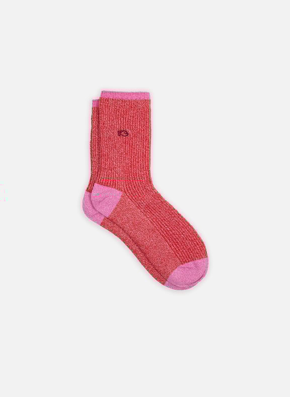 Chaussettes en coton peigné vintage Rouge by BILLYBELT BILLYBELT Chaussettes en coton peigné vintage Rouge