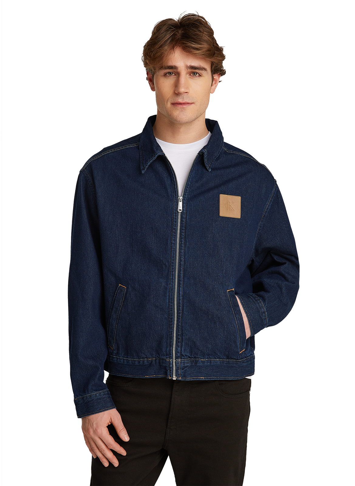 Oversized cotton denim jacket CALVIN KLEIN Blue