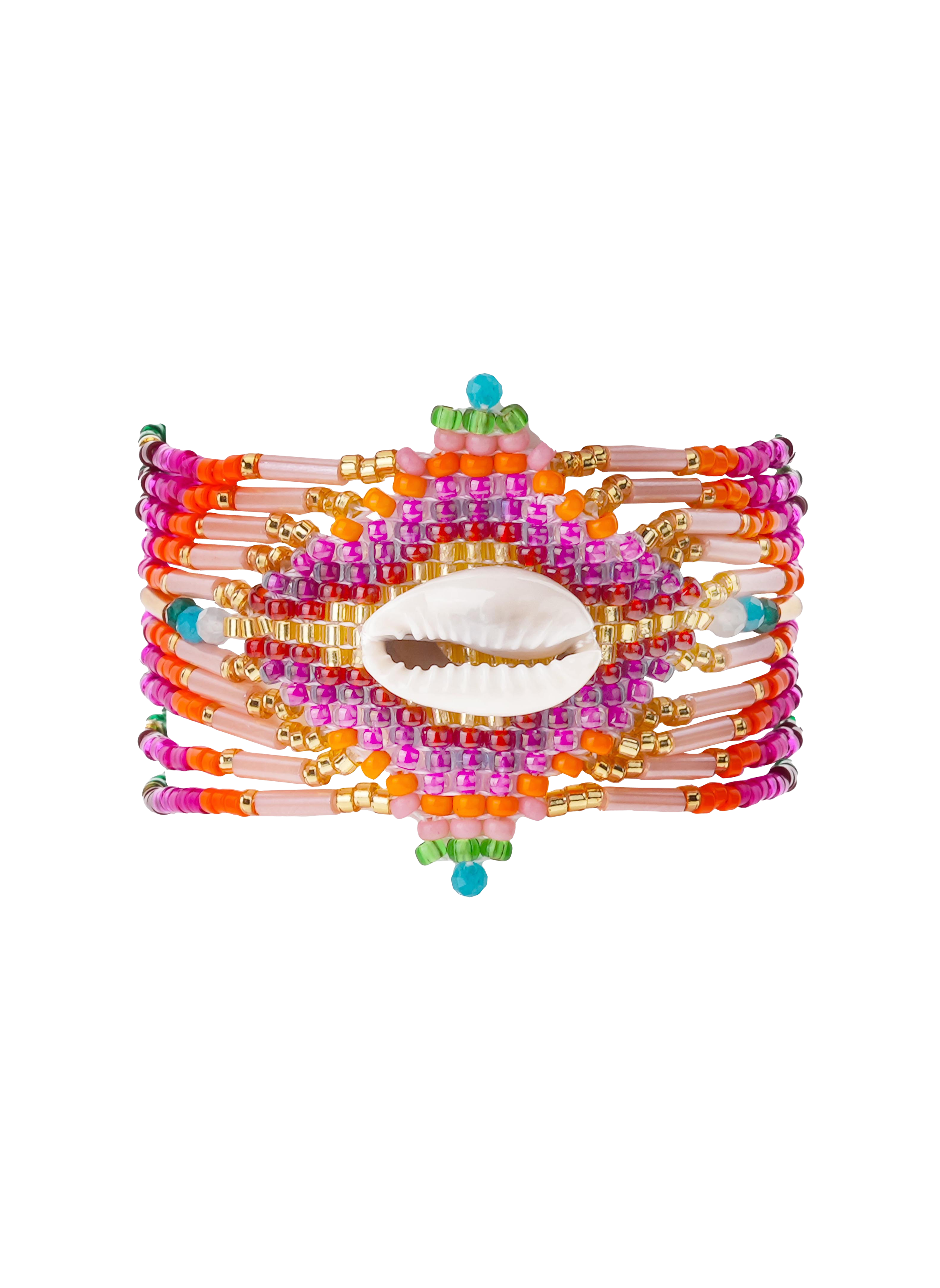 Bracelet manchette multiliens avec fermoir aimanté cholohona HIPANEMA Violet