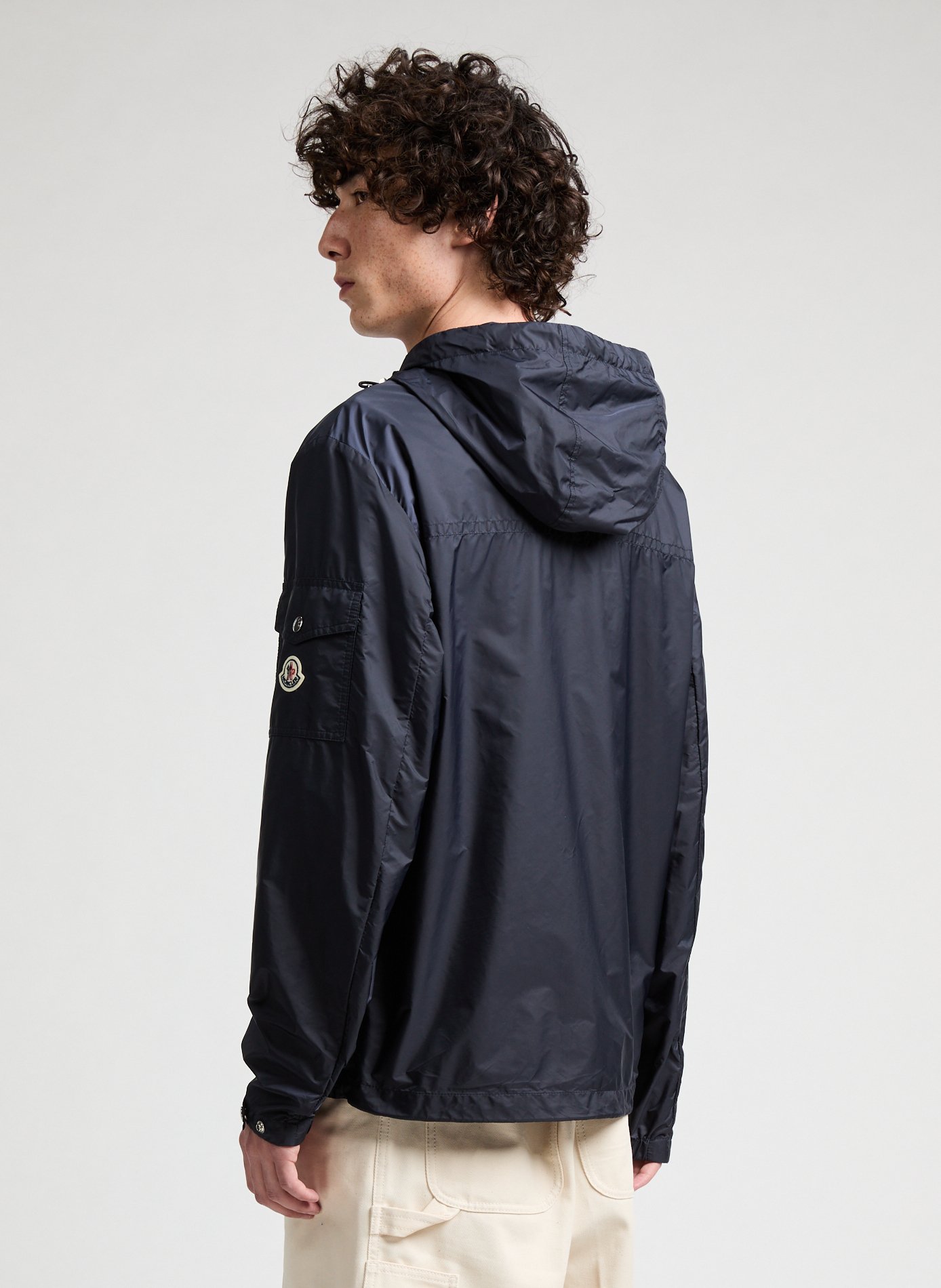 Recycled polyester-blend windbreaker jacket MONCLER Blue