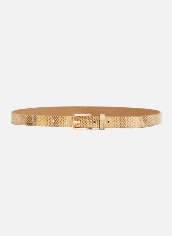 Ceinture cuir imprimé serpent Jaune by VANESSA BRUNO VANESSA BRUNO Ceinture cuir imprimé serpent Jaune