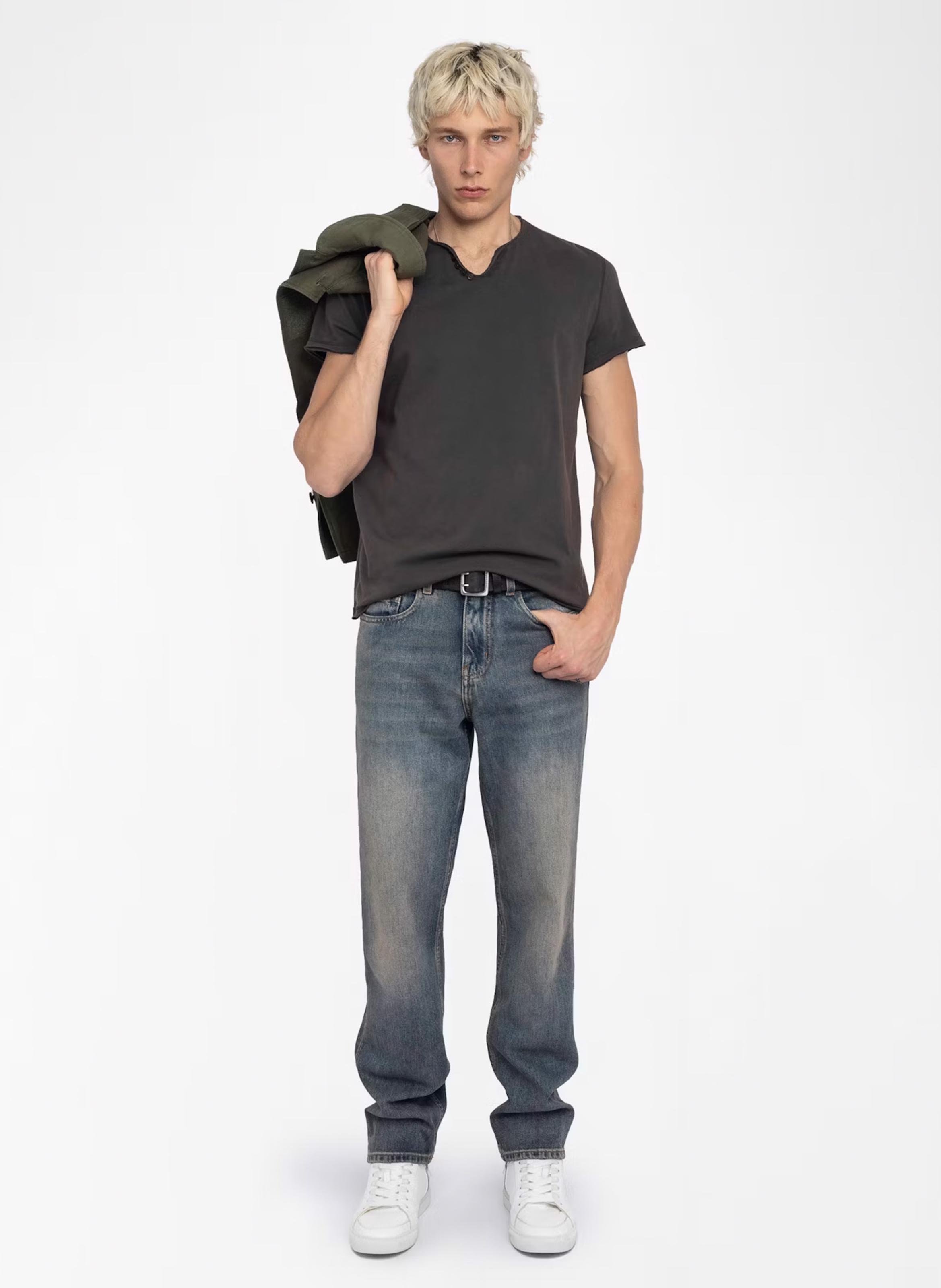 Tee-shirt droit en coton sérigraphié monastir ZADIG&VOLTAIRE Gris