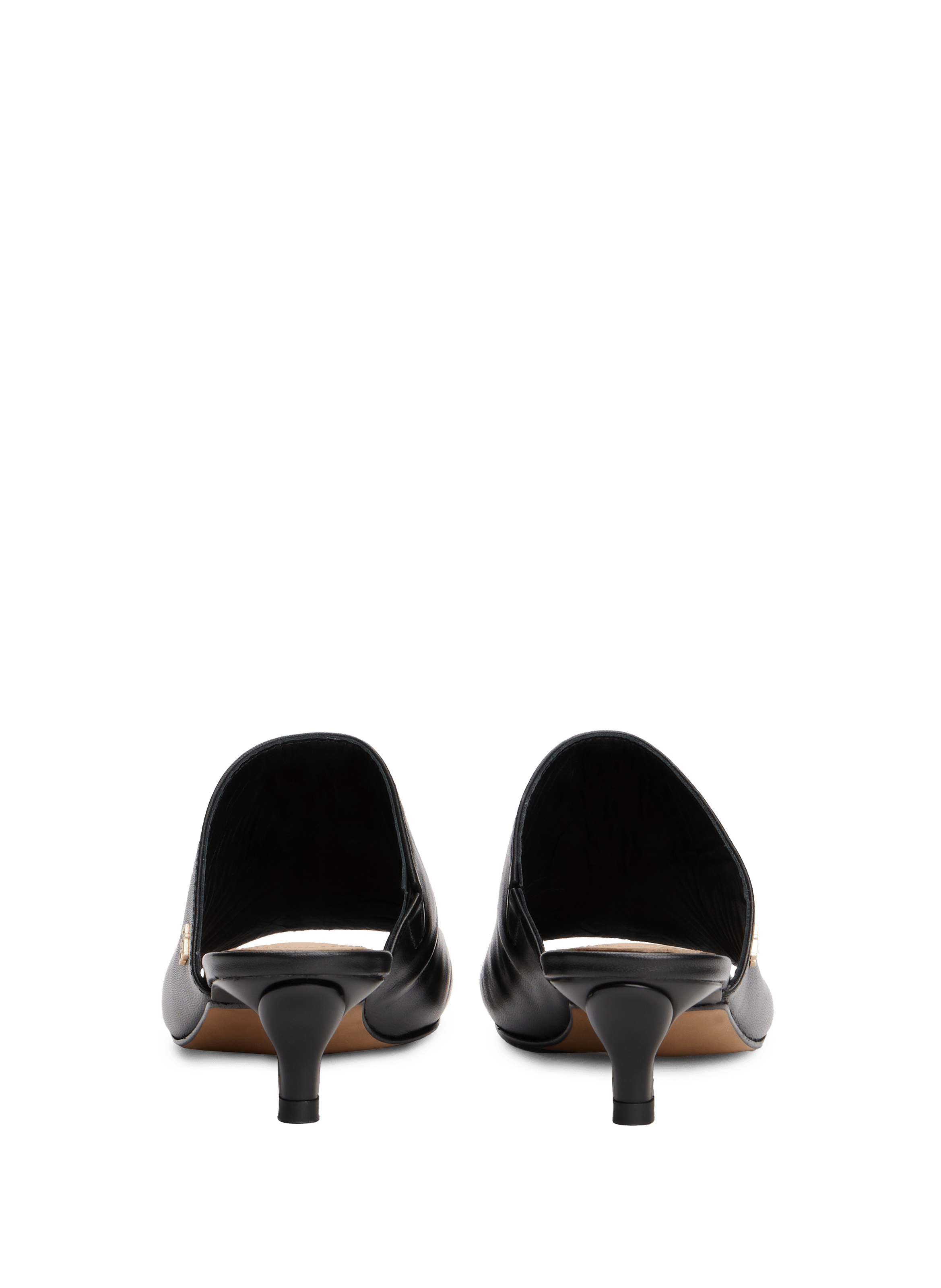 Mules kitten heels en cuir TOMMY HILFIGER Noir
