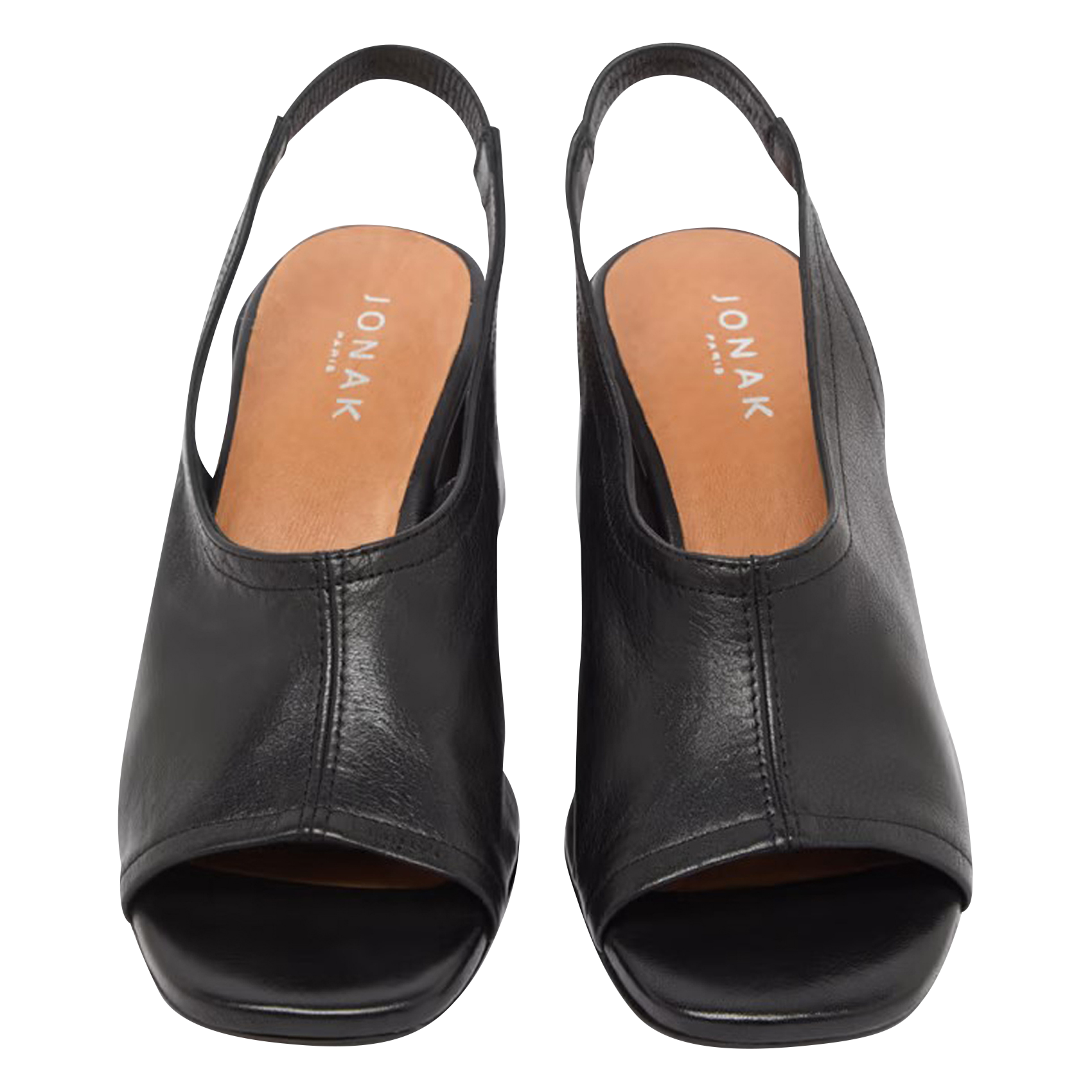 Mules en cuir à talons brownie JONAK Noir