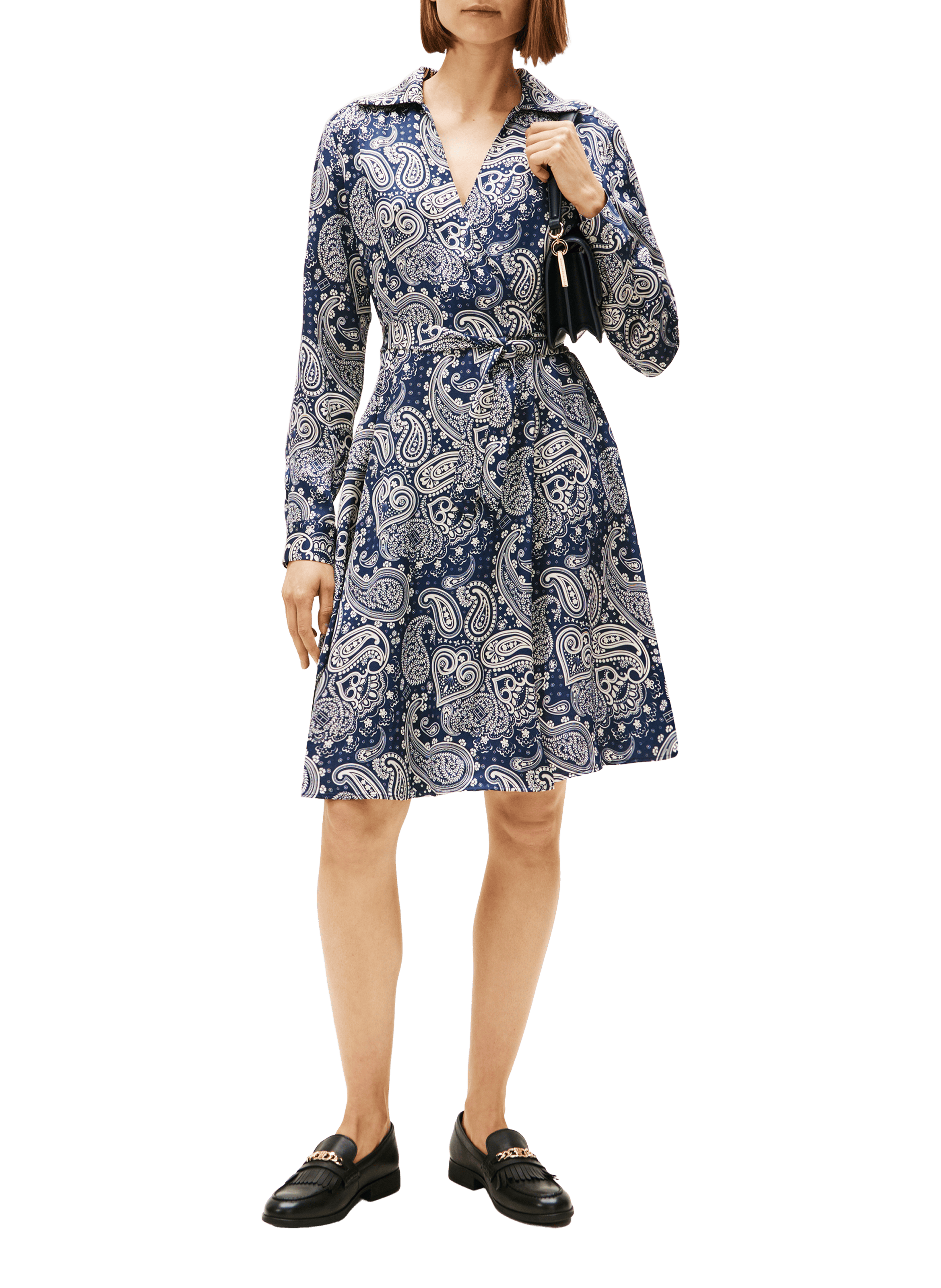 Robe portefeuille courte à manches longues TOMMY HILFIGER Multicolore